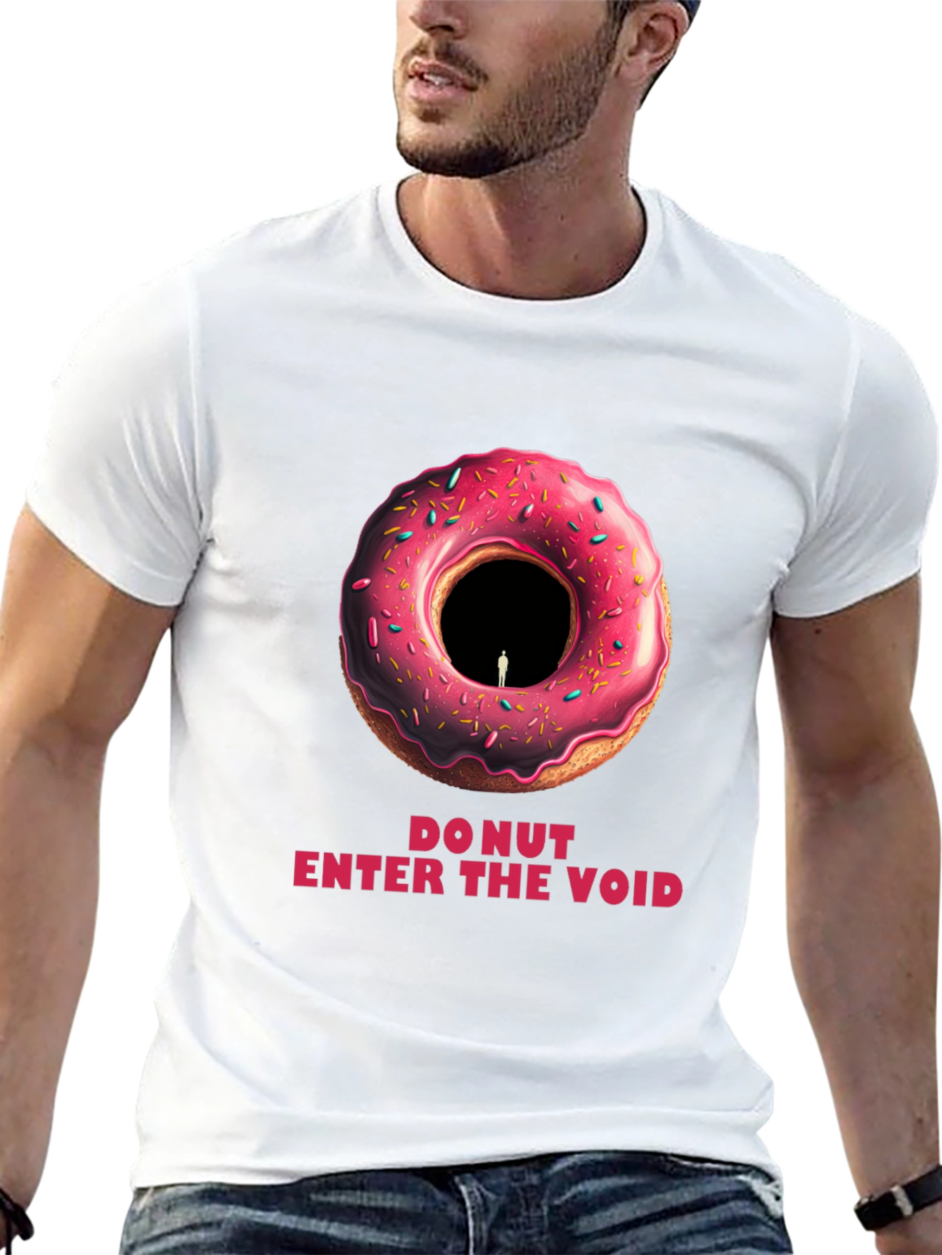 Black Donut Enter the Void T-Shirt - Unique Graphic Tee view 13