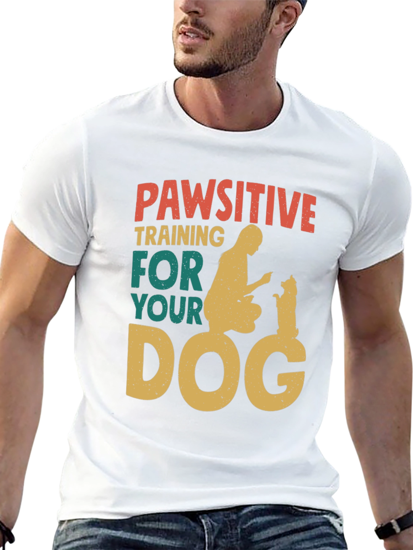 Black Pawsitive Dog Training T-Shirt view 13