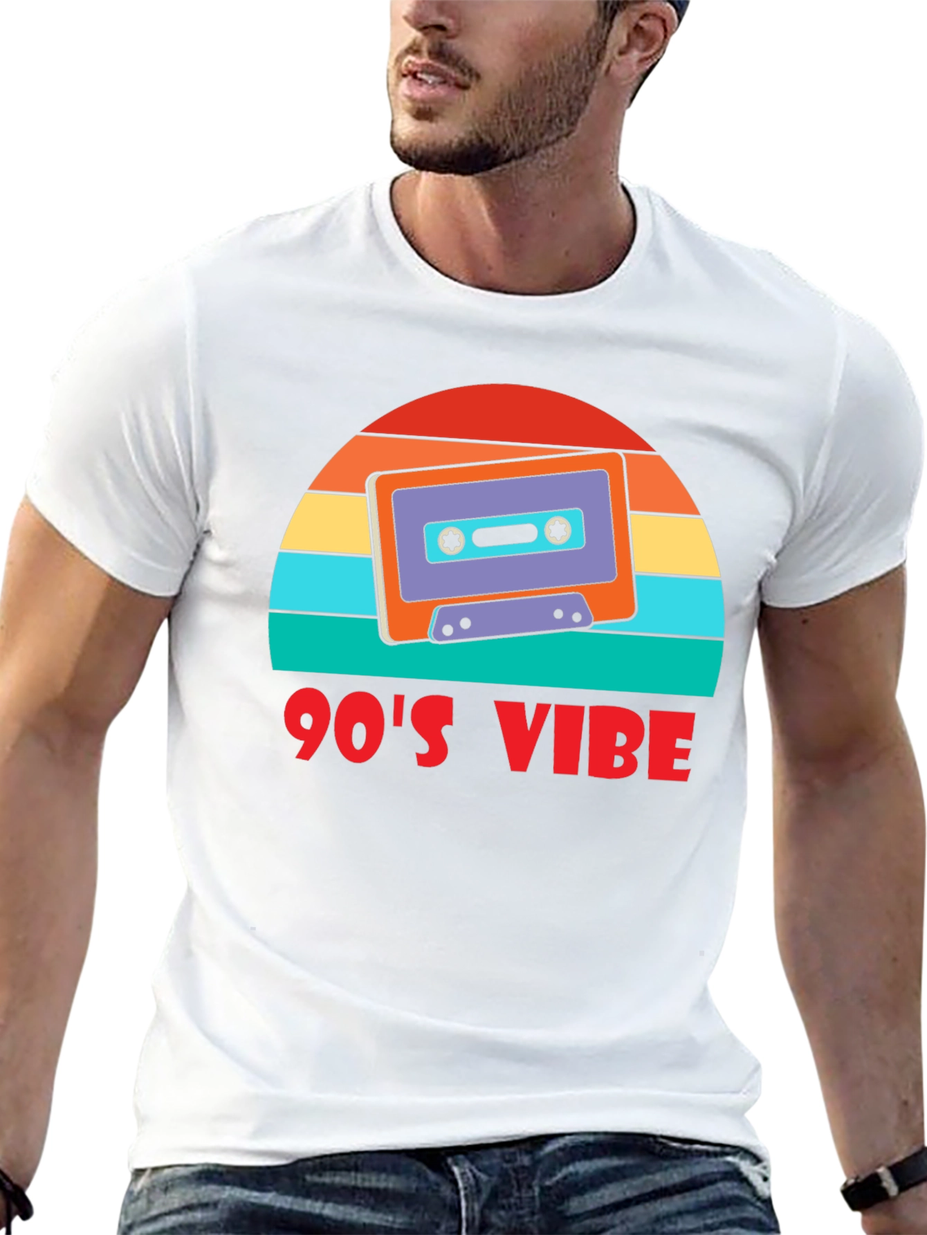 Black 90's Vibe Retro Cassette T-Shirt view 13