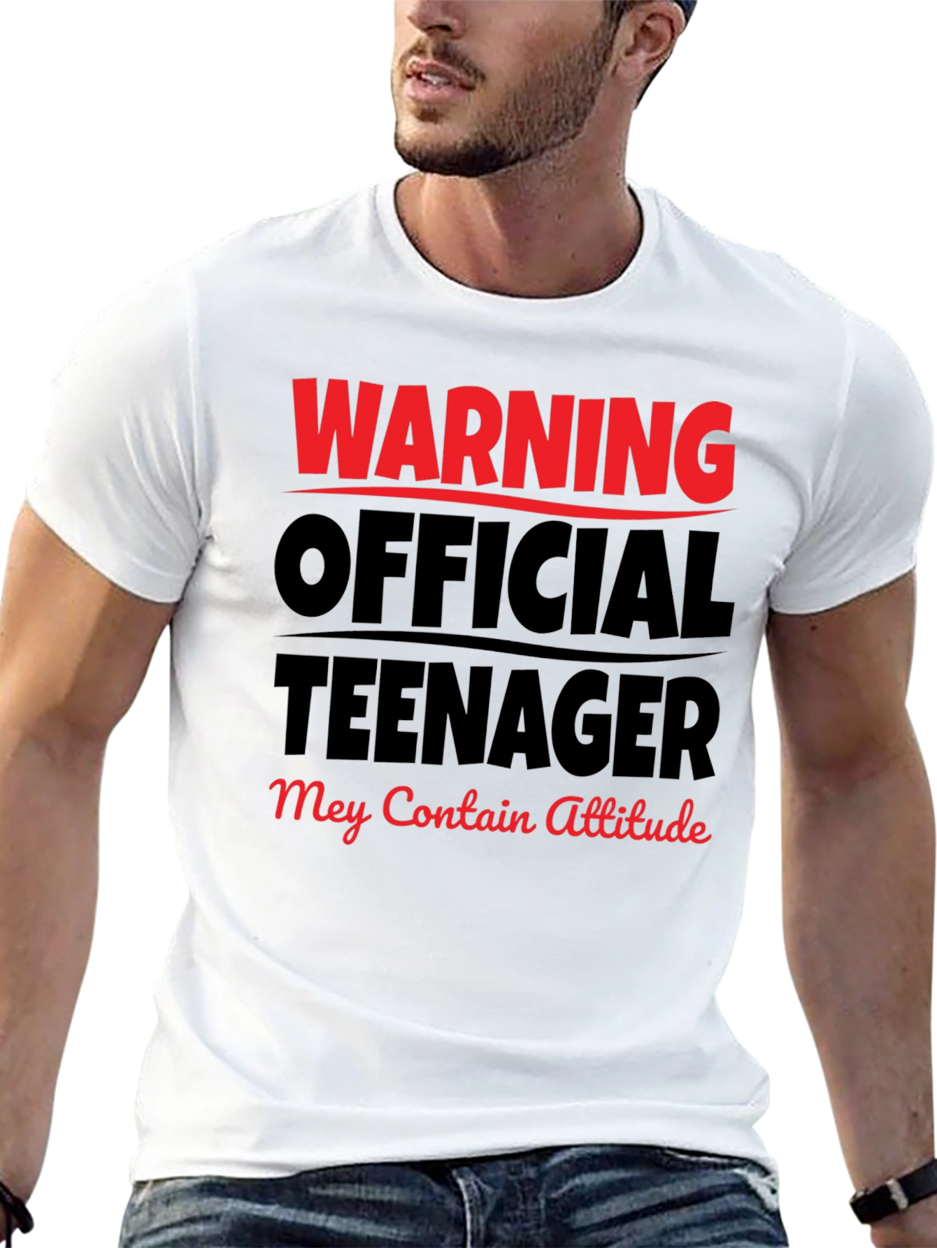 Black Warning Official Teenager T-Shirt - Attitude Included! view 13