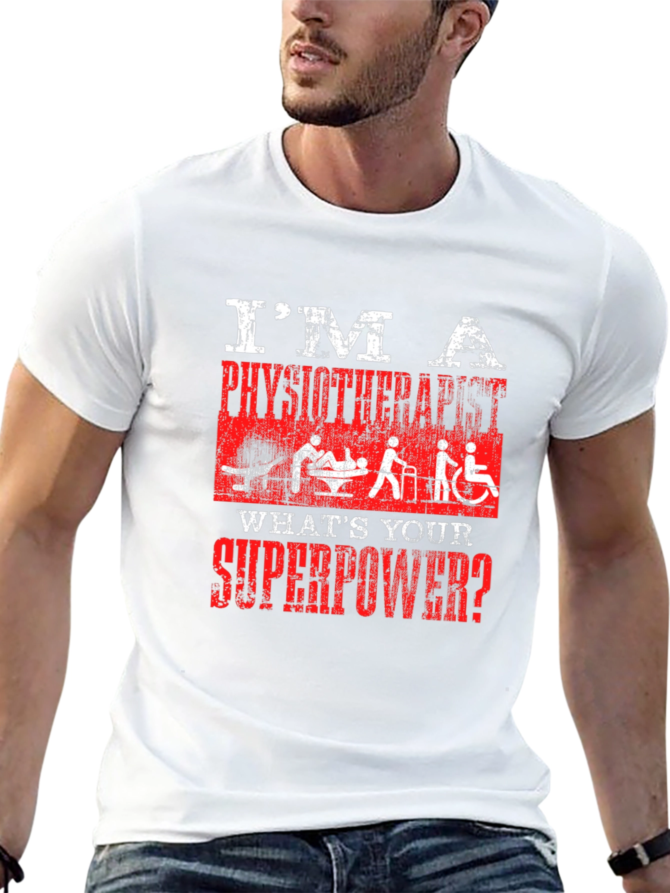 Black Physiotherapist Superpower T-Shirt - Black view 13