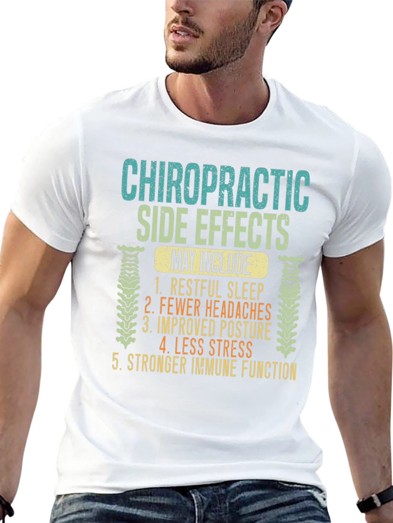 Black Chiropractic Side Effects T-Shirt view 13