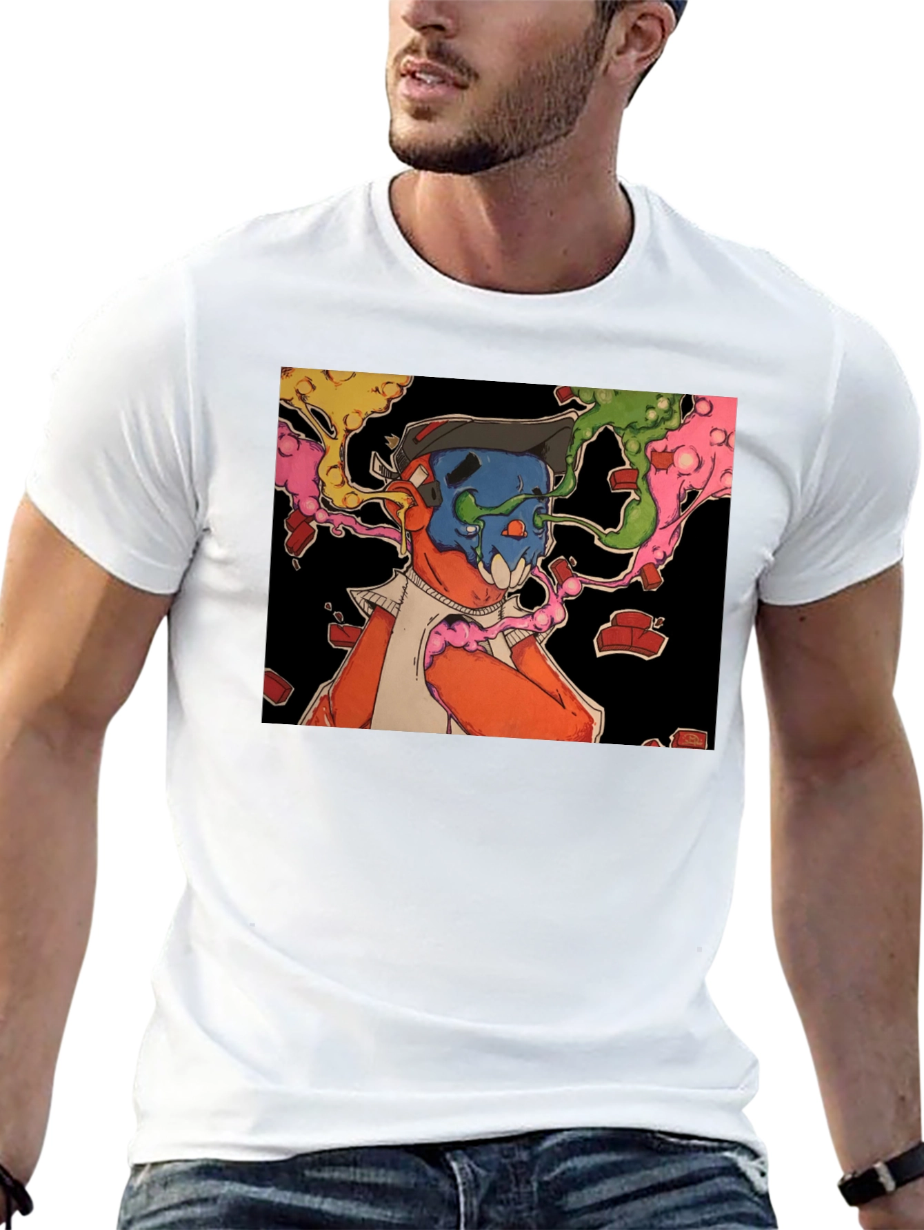 Black Abstract Graphic Print Black T-Shirt view 13