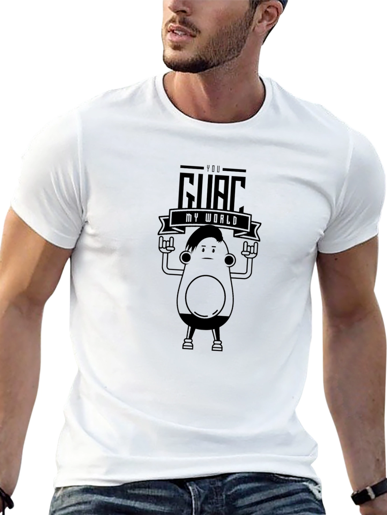 Black You Guac My World Avocado T-Shirt view 13