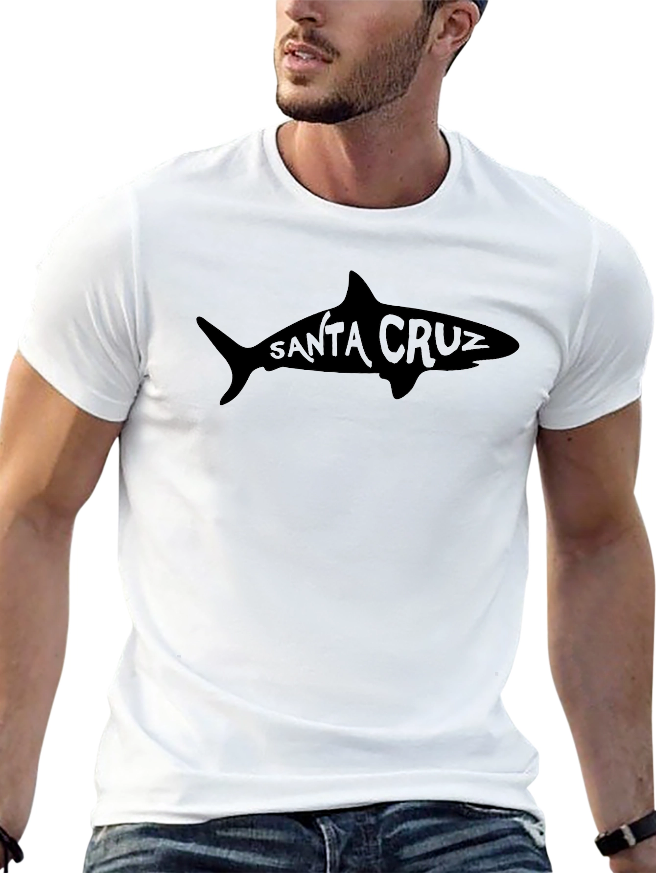 Black Santa Cruz Shark Graphic Tee - Black view 13