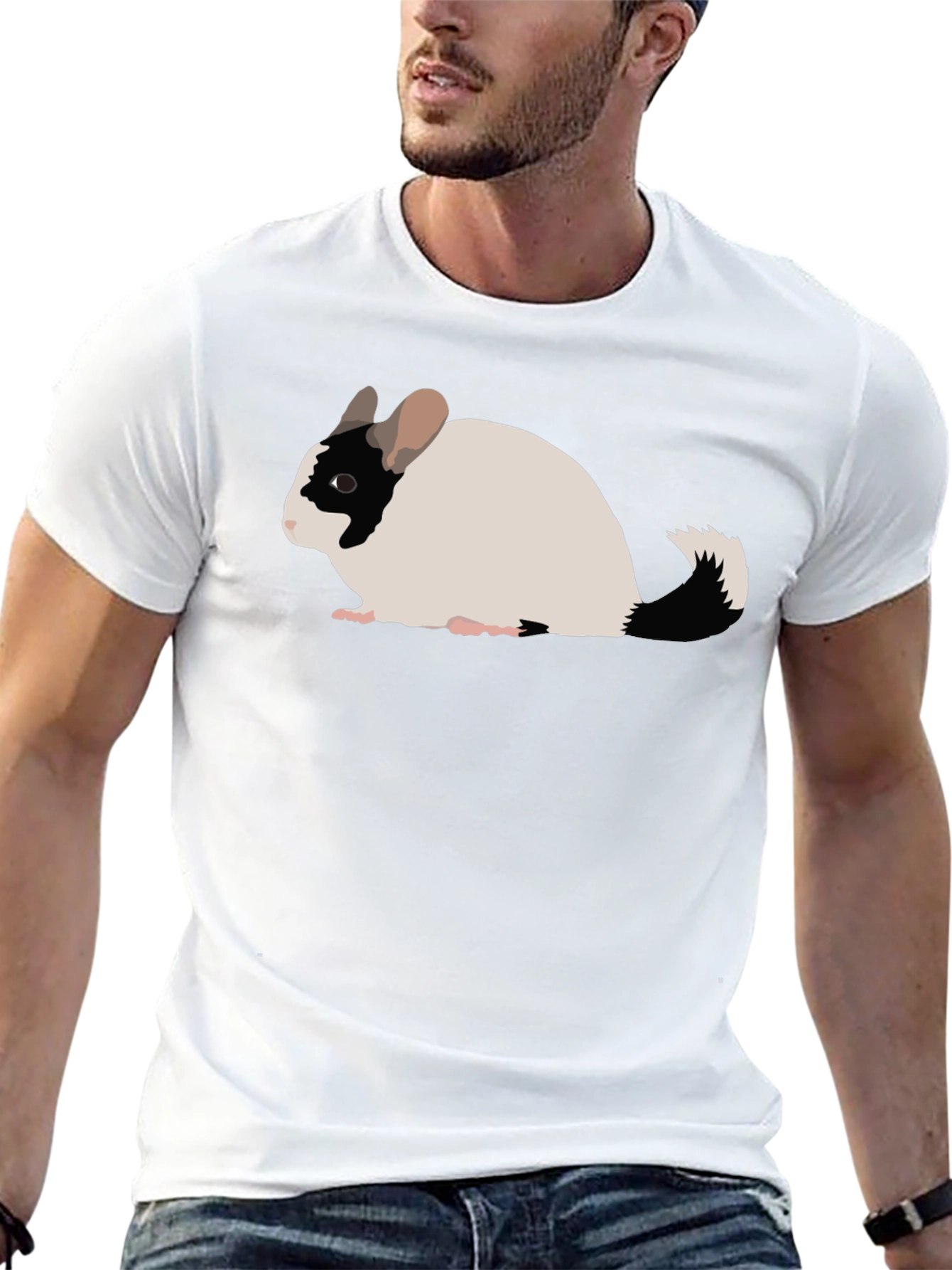 Black Chinchilla Graphic Tee - Cute Rodent Shirt view 13
