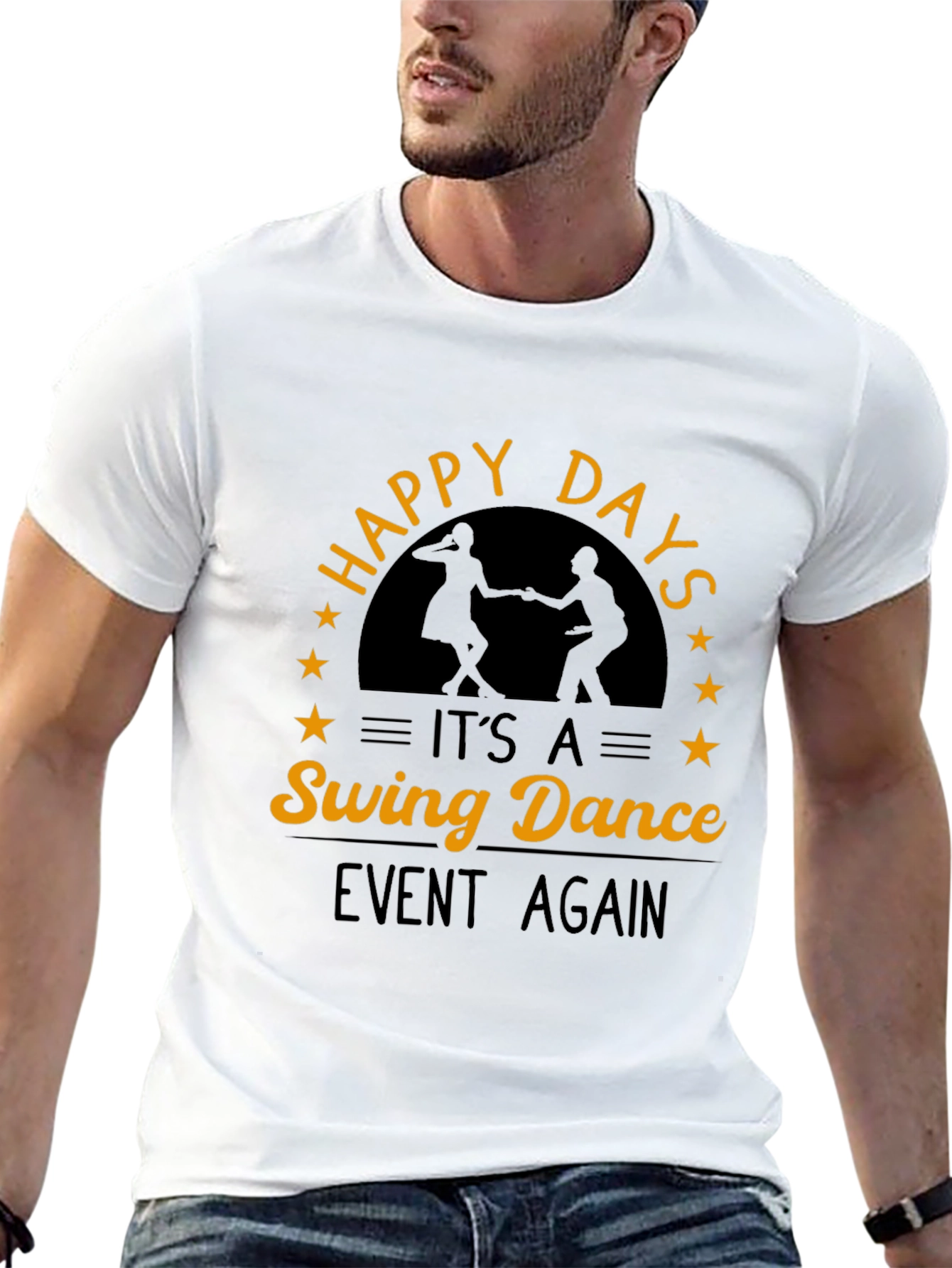 Black Happy Days Swing Dance Event T-Shirt view 13