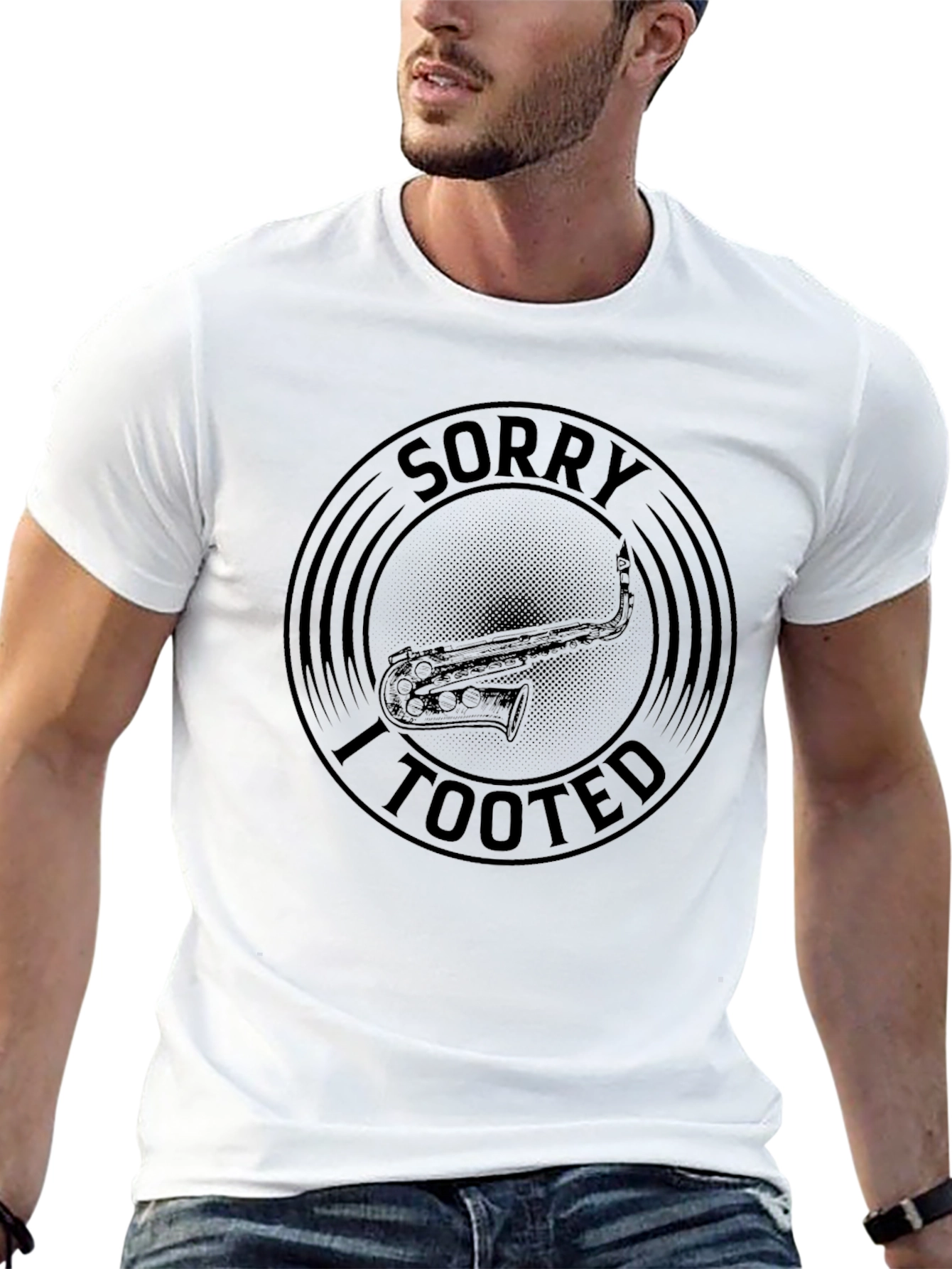 Black Sorry I Tooted Saxophone T-Shirt view 13