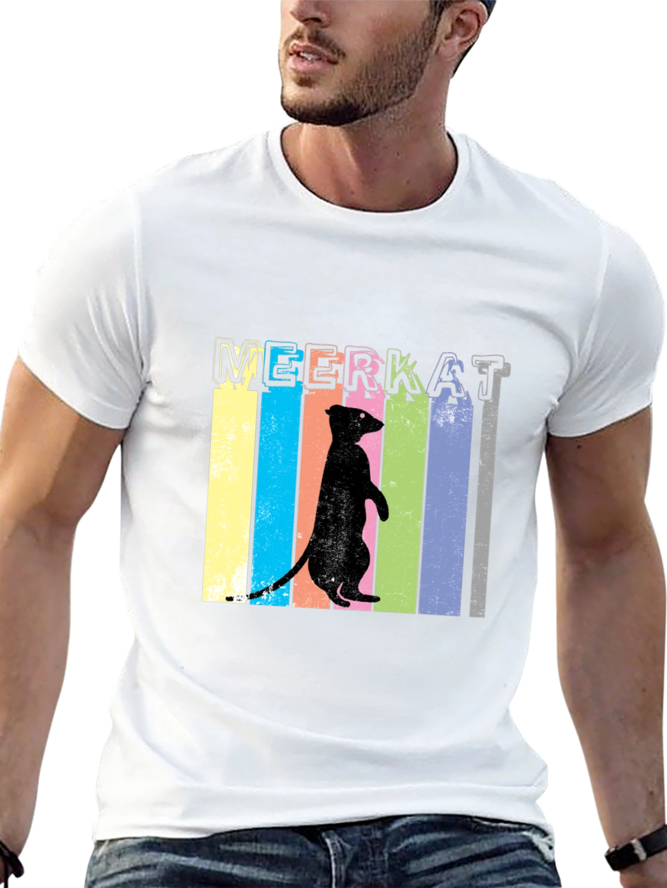Black Meerkat Graphic Tee - Fun Animal T-Shirt view 13