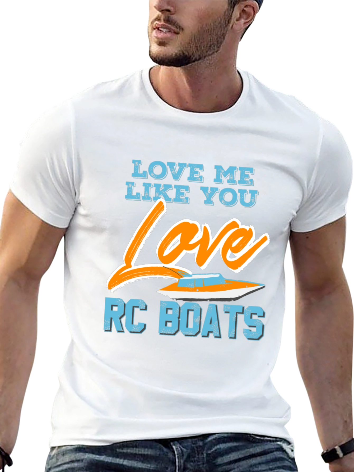 Black Love Me Like You Love RC Boats Graphic T-Shirt view 13