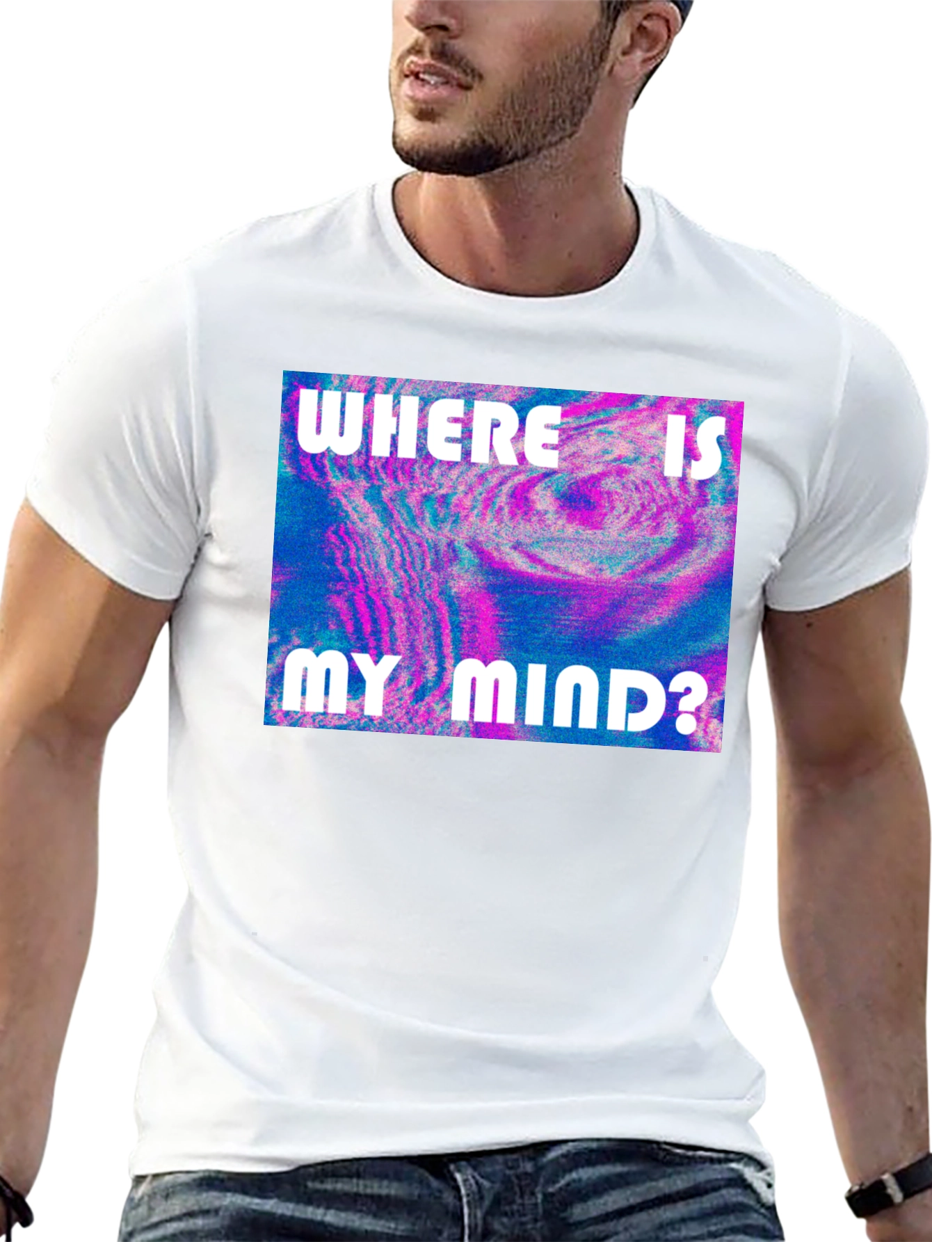 Black Mind-Bending Graphic Tee: Where Is My Mind? Shirt view 13