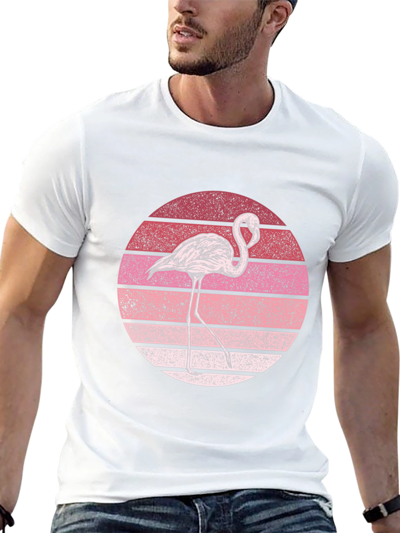 Black Flamingo Sunset Graphic Tee view 13
