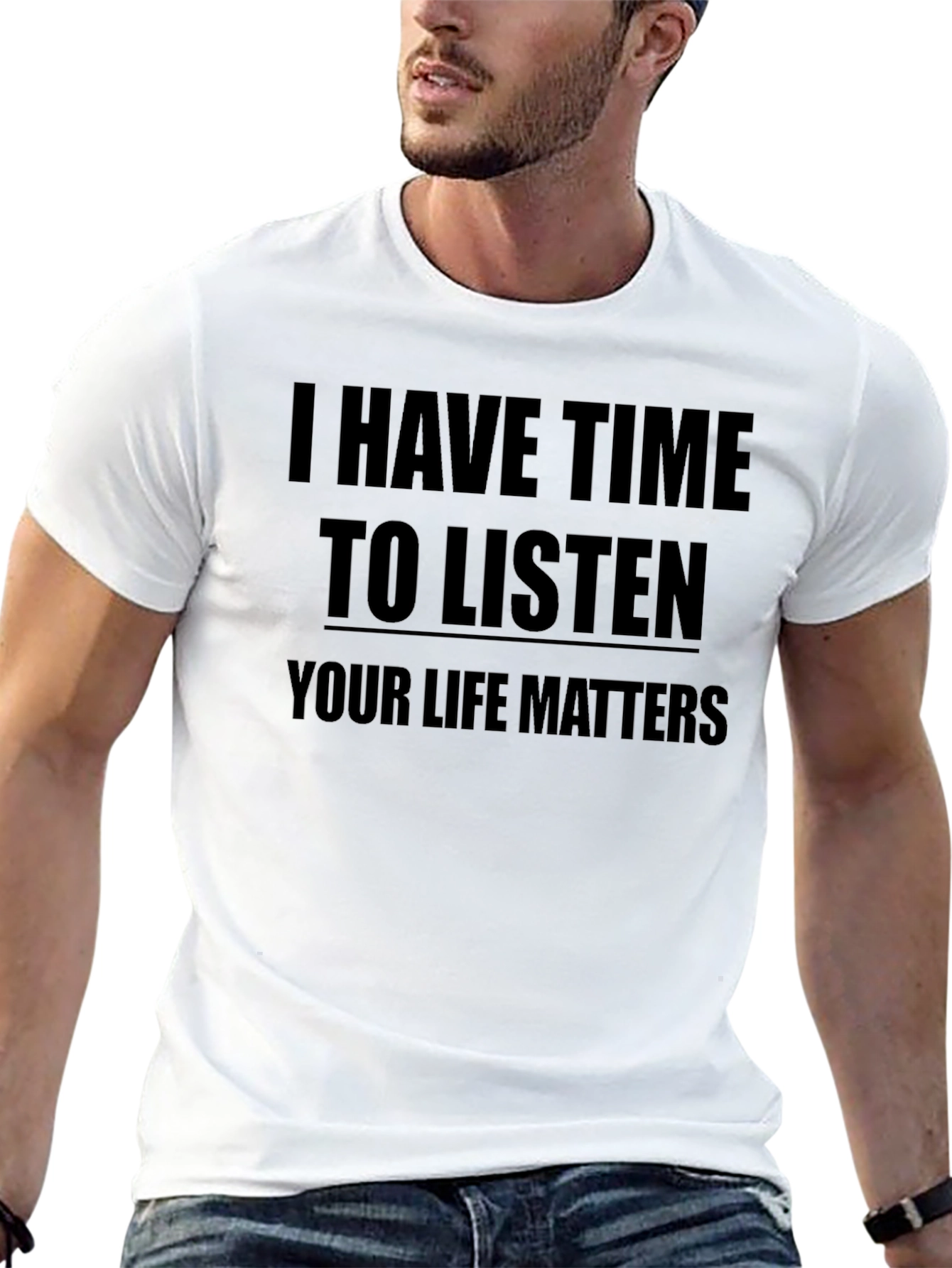 Black I Have Time To Listen T-Shirt view 13