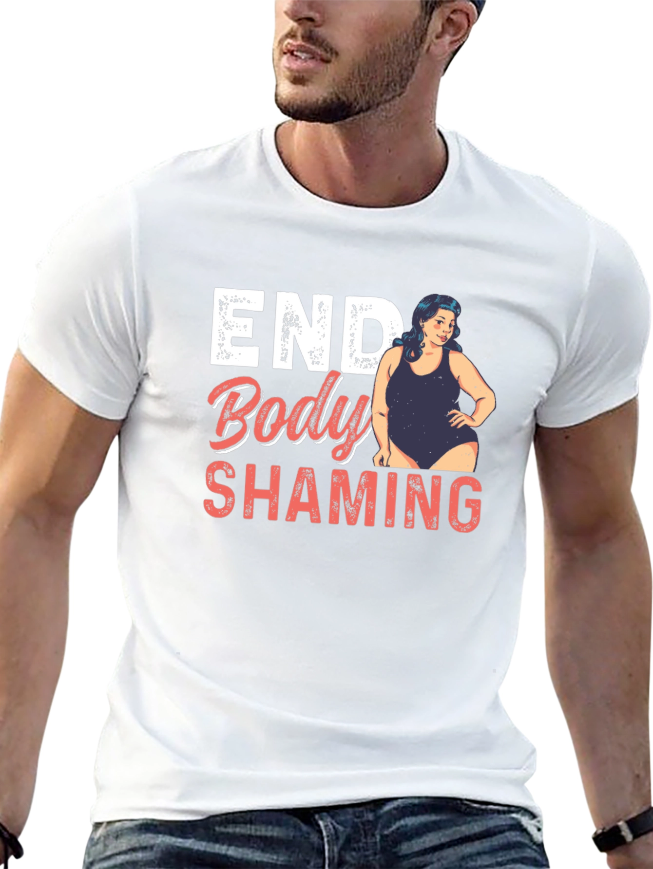 Black End Body Shaming Graphic Tee - Empowering Black T-Shirt view 13