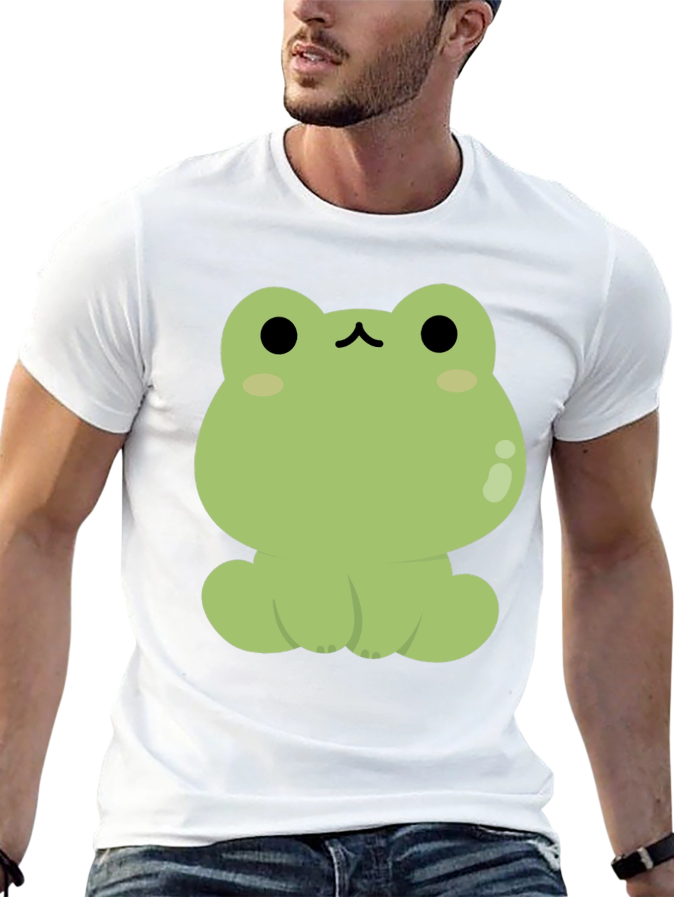 Black Cute Frog Graphic Black T-Shirt view 13
