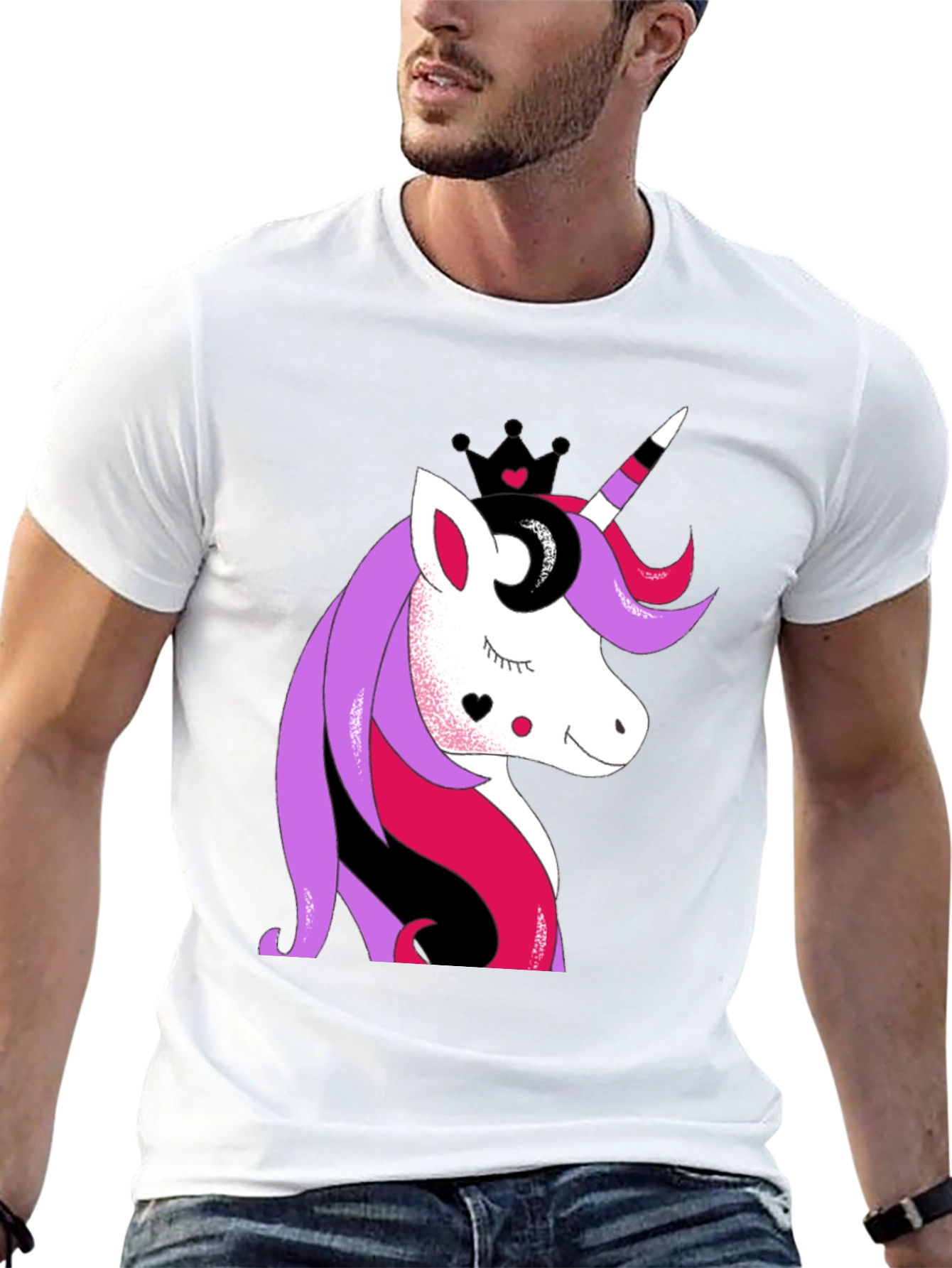 Black Unicorn Crown Graphic T-Shirt - Stylish and Fun view 13