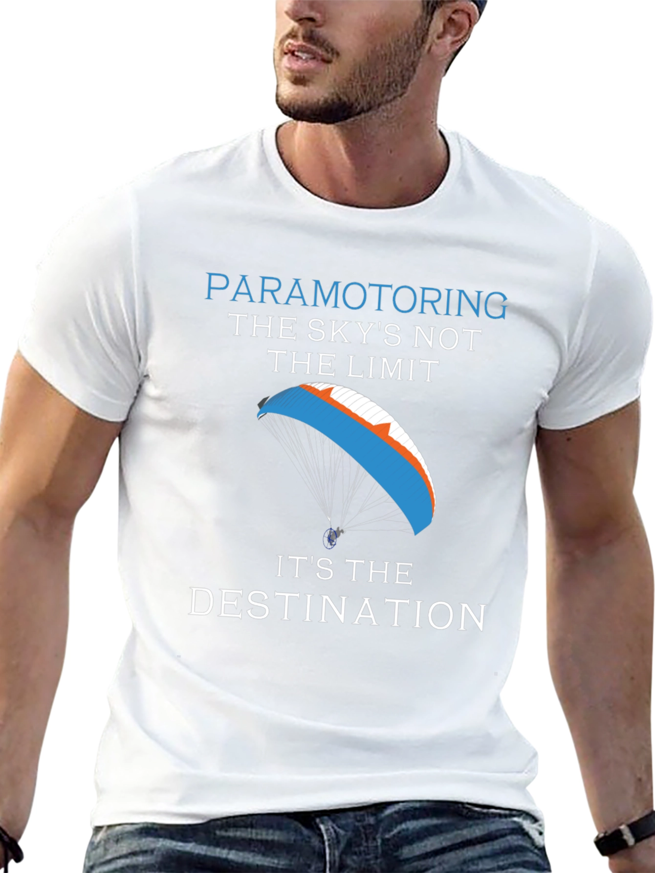 Black Paramotoring Sky's The Destination T-Shirt view 13