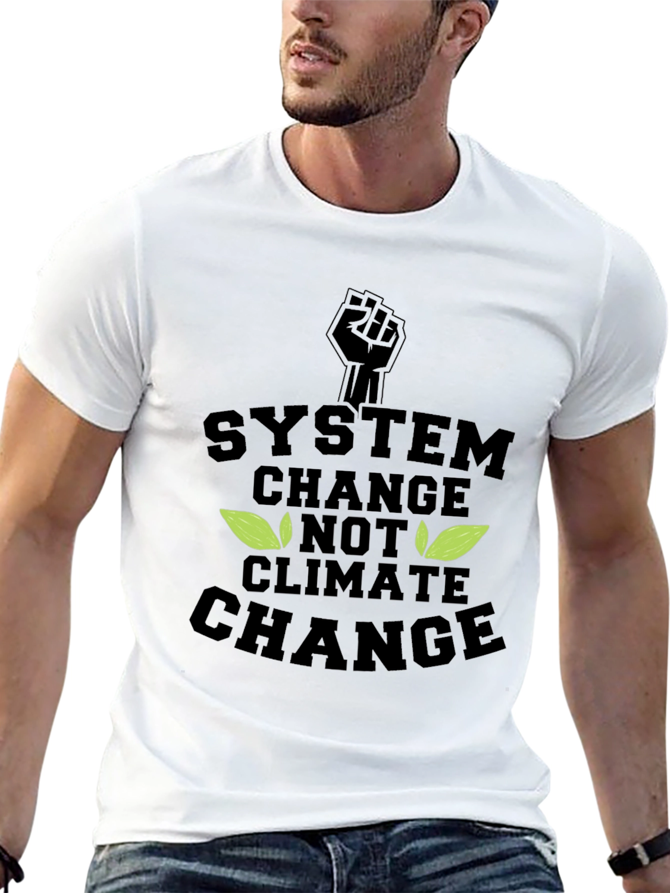Black System Change, Not Climate Change Graphic Tee view 13