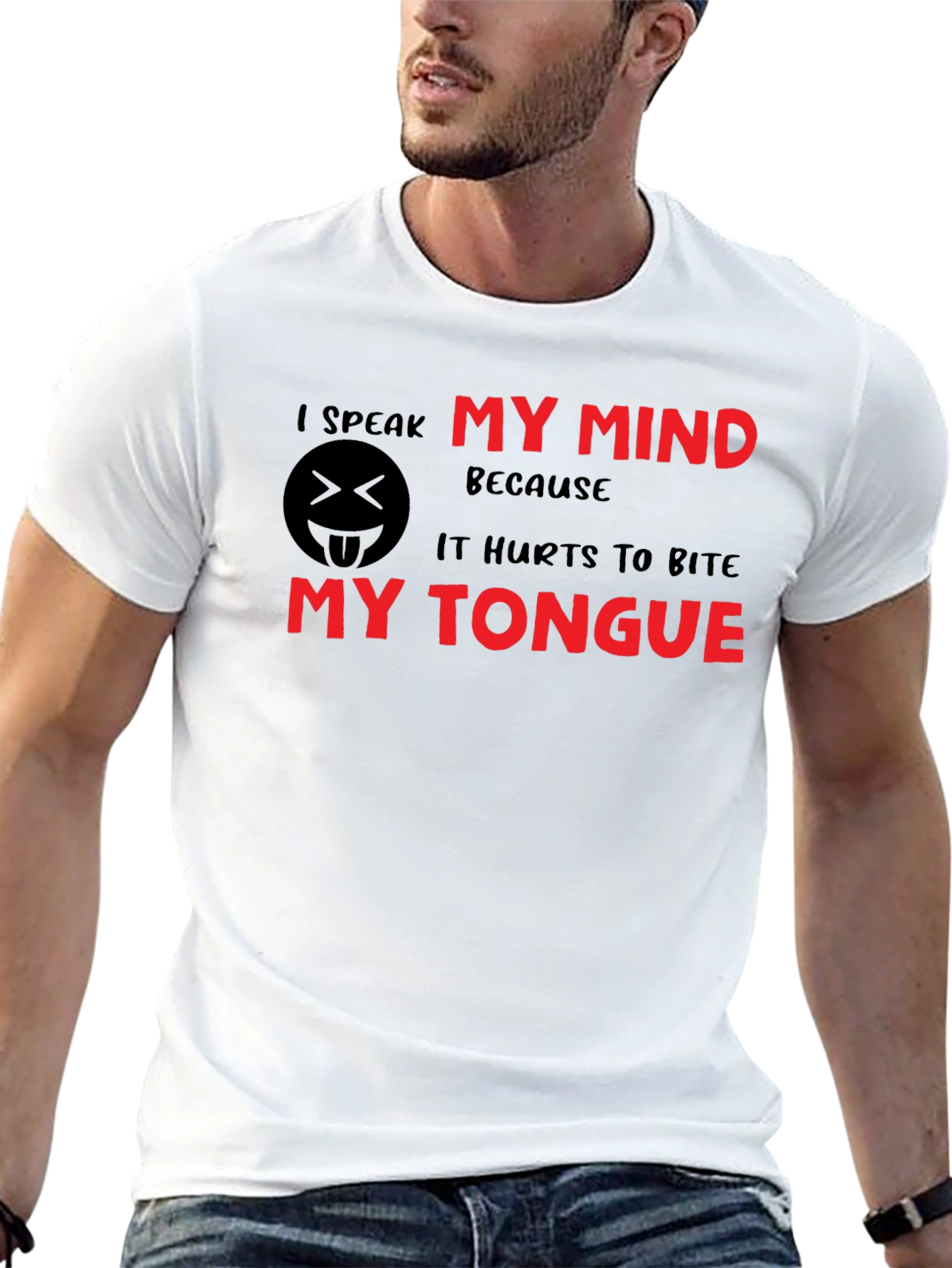 Black I Speak My Mind Black Cotton T-Shirt view 13