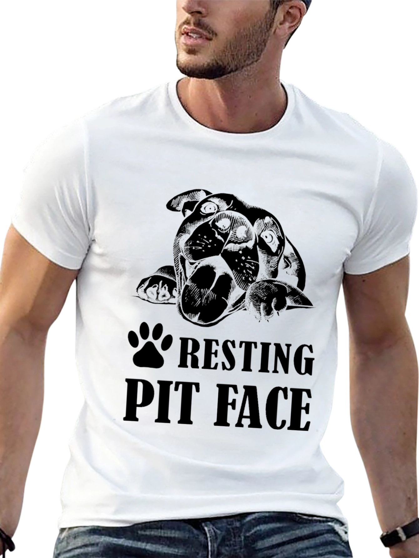 Black Resting Pit Face Black T-Shirt view 13