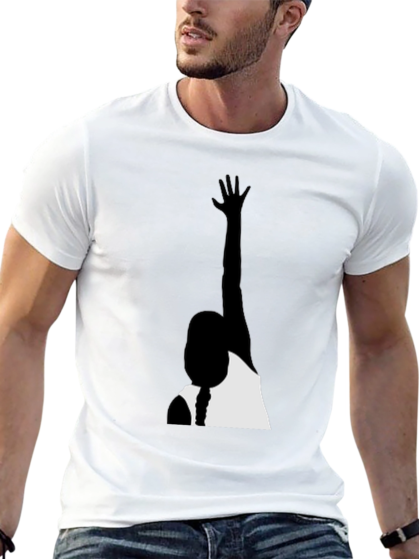 Black Silhouette Graphic Tee - Black Casual Shirt view 13