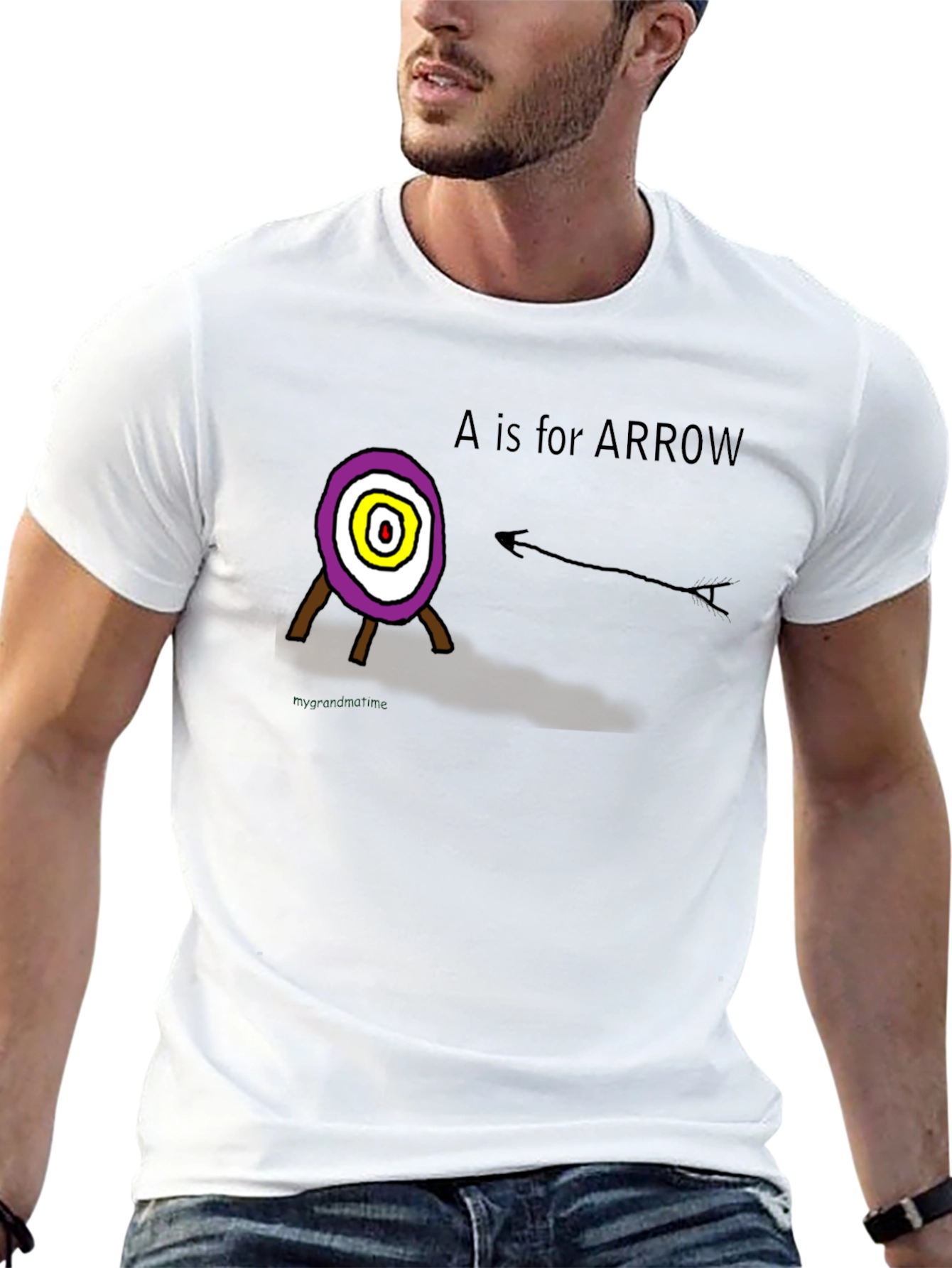Black A is for Arrow T-shirt view 13