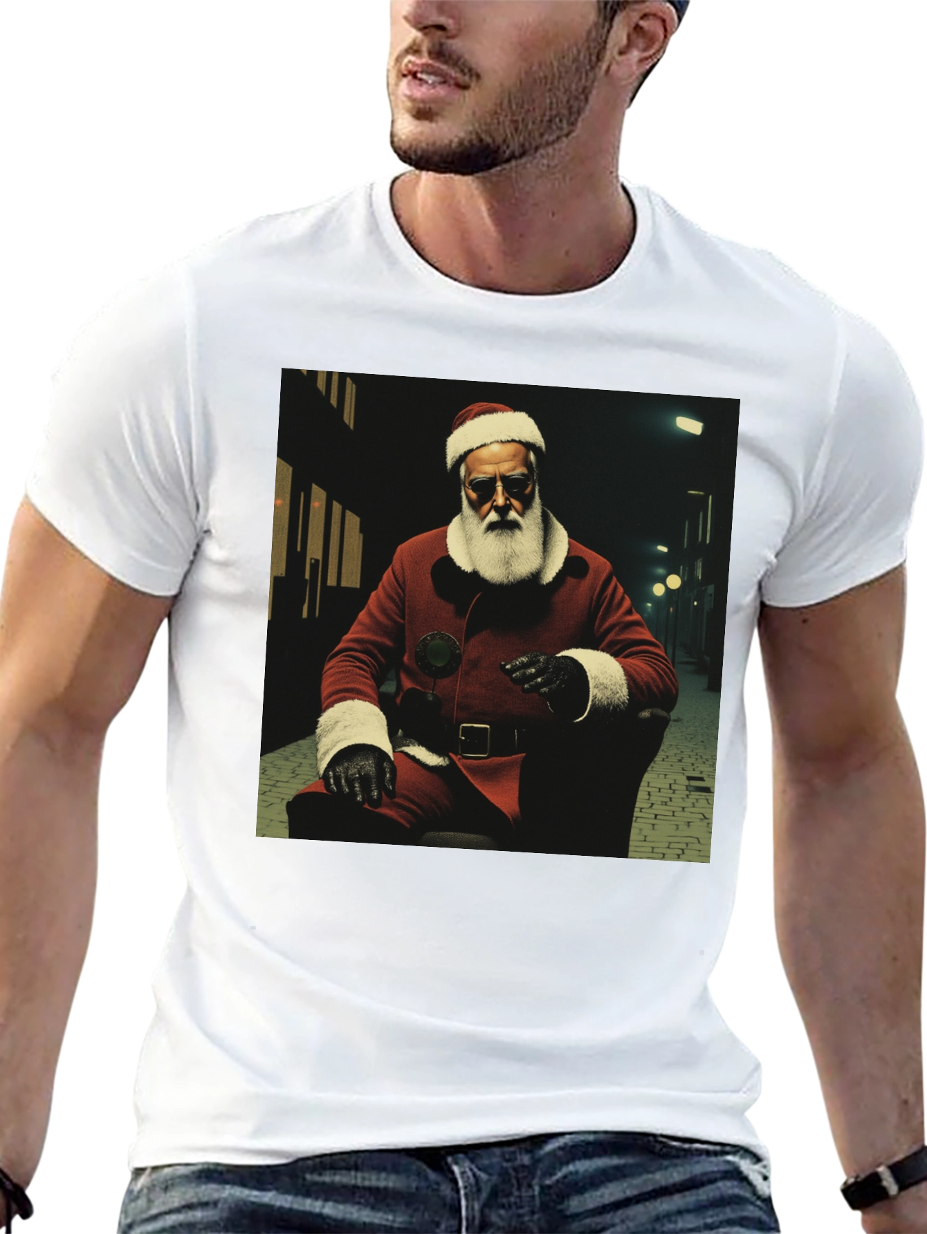Black Cool Santa T-Shirt view 13