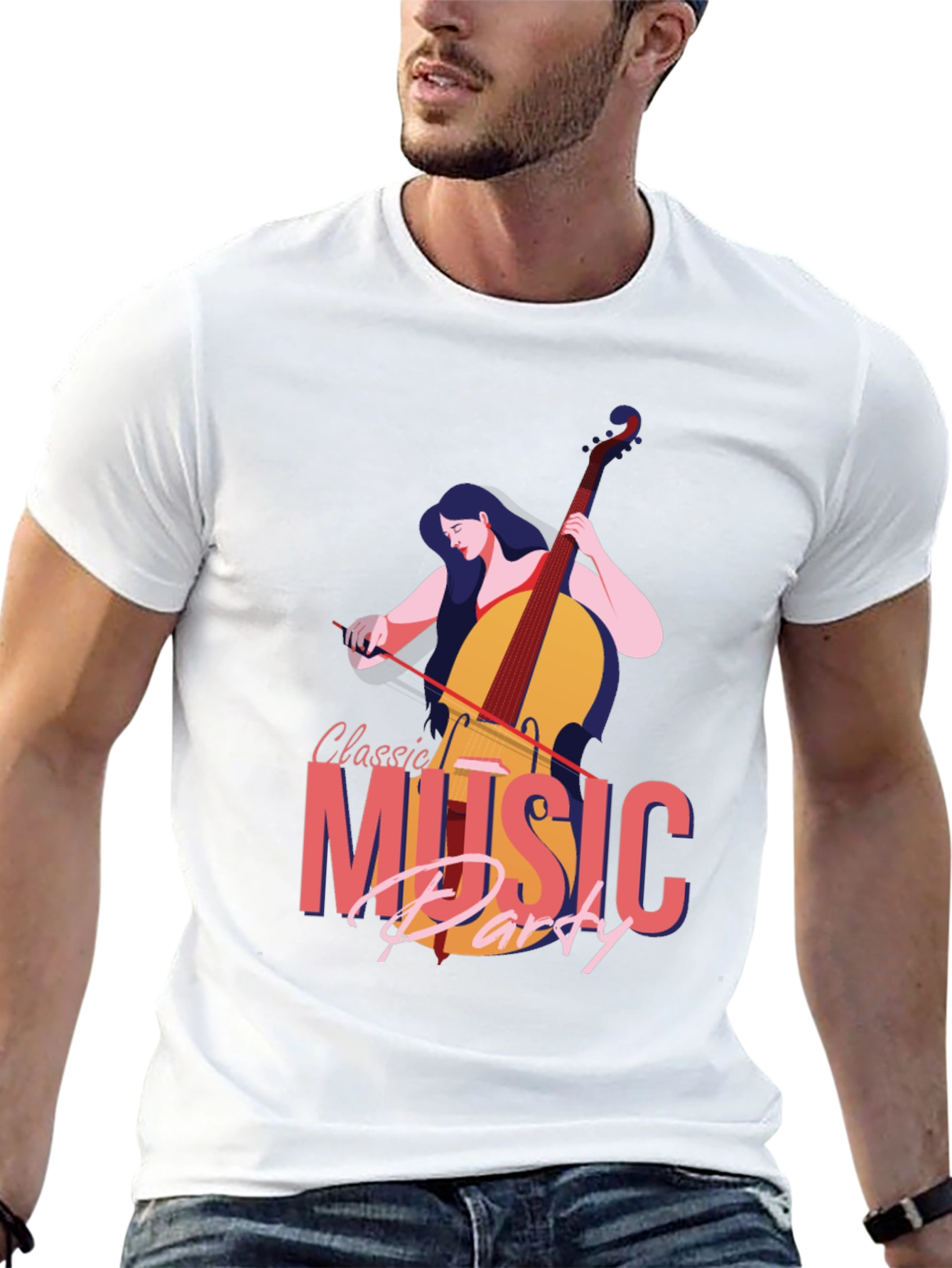 Black Classic Music Party Graphic T-Shirt view 13