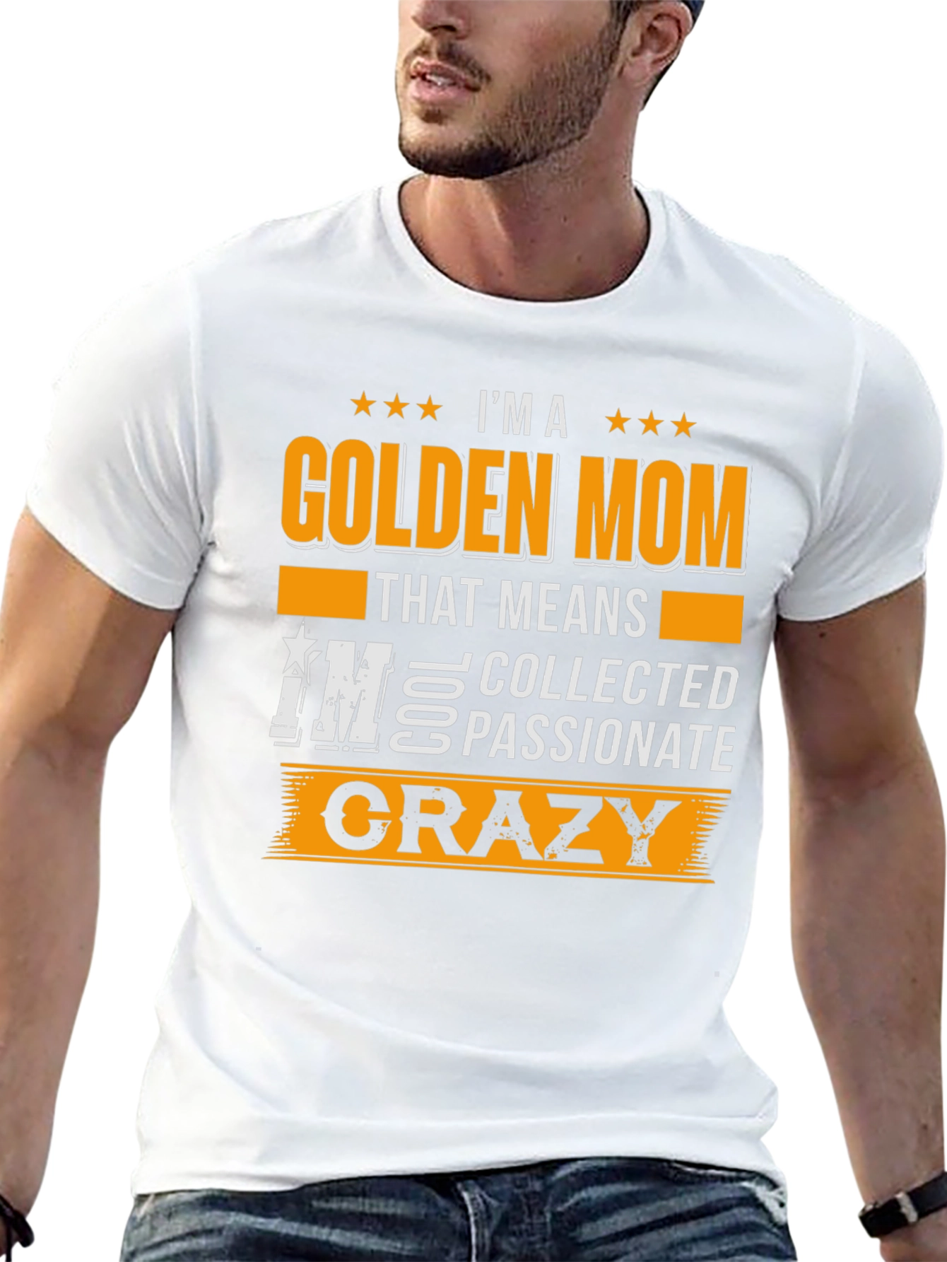 Black Golden Mom Crazy T-Shirt view 13