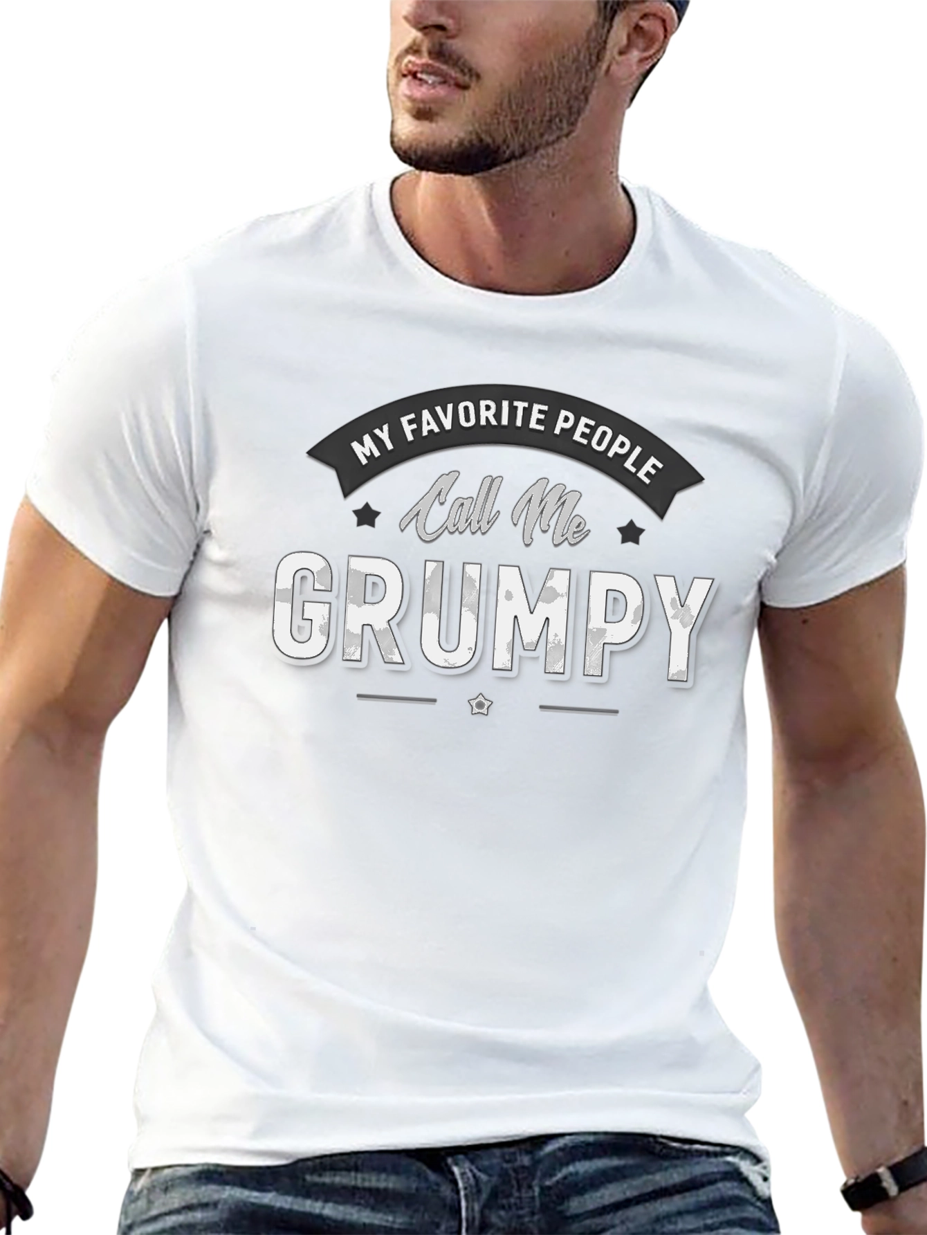 Black My Favorite People Call Me Grumpy T-Shirt view 13