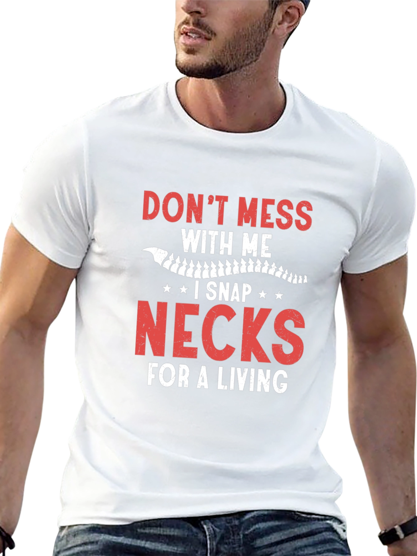 Black Funny Chiropractic T-Shirt - Snap Necks for a Living! view 13