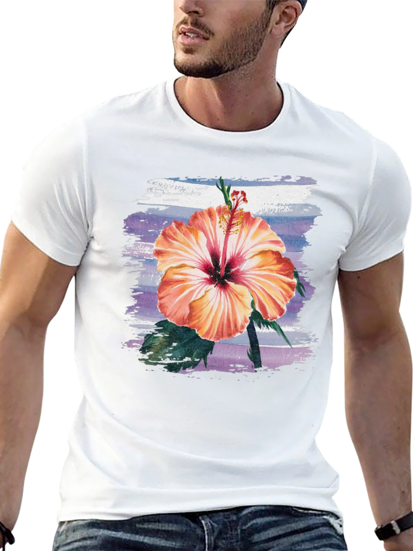 Black Hibiscus Flower T-Shirt - Tropical Summer Tee view 13