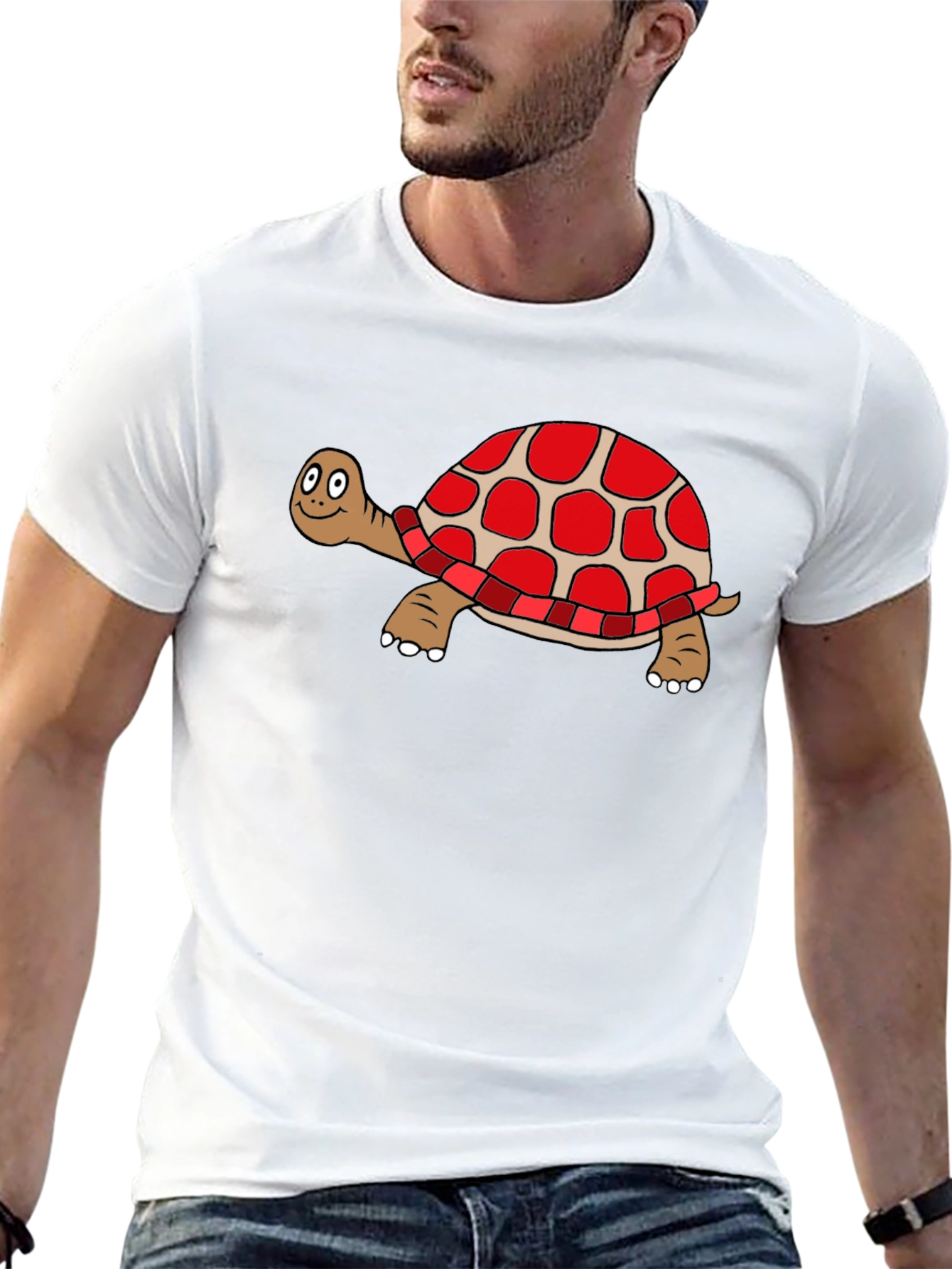 Black Cartoon Turtle Black T-Shirt view 13