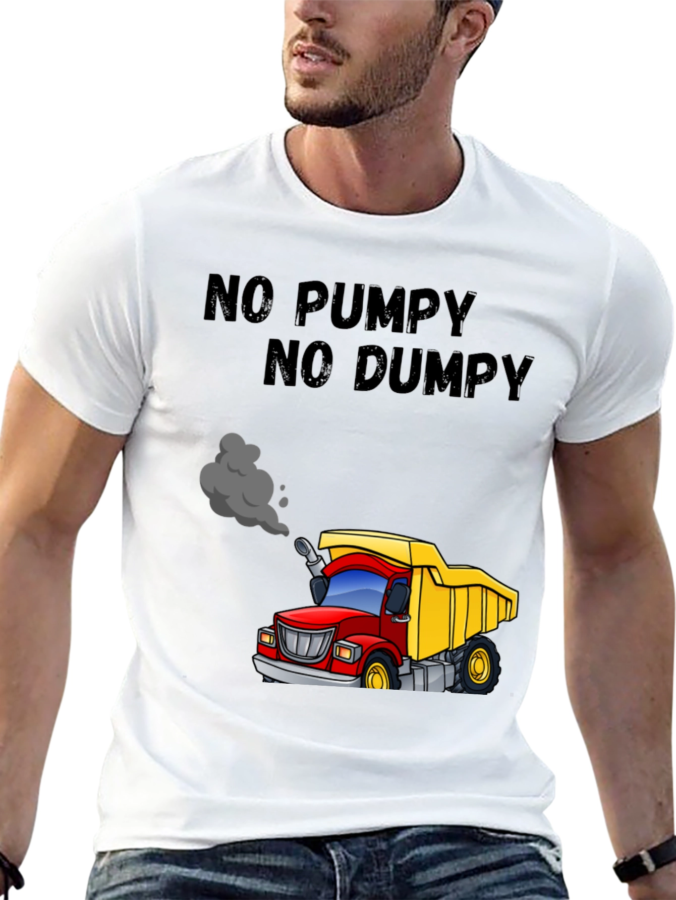 Black No Pumpy No Dumpy Cartoon Truck T-Shirt view 13
