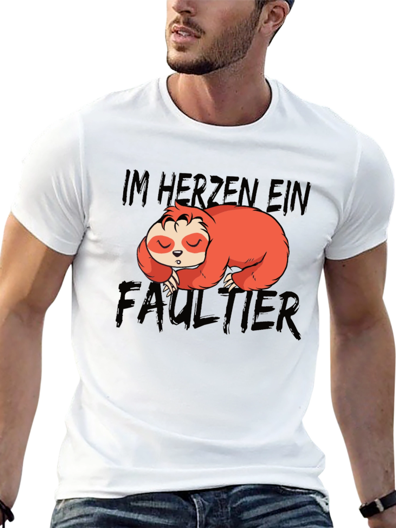 Black Im Herzen Ein Faultier Sloth Graphic T-Shirt view 13