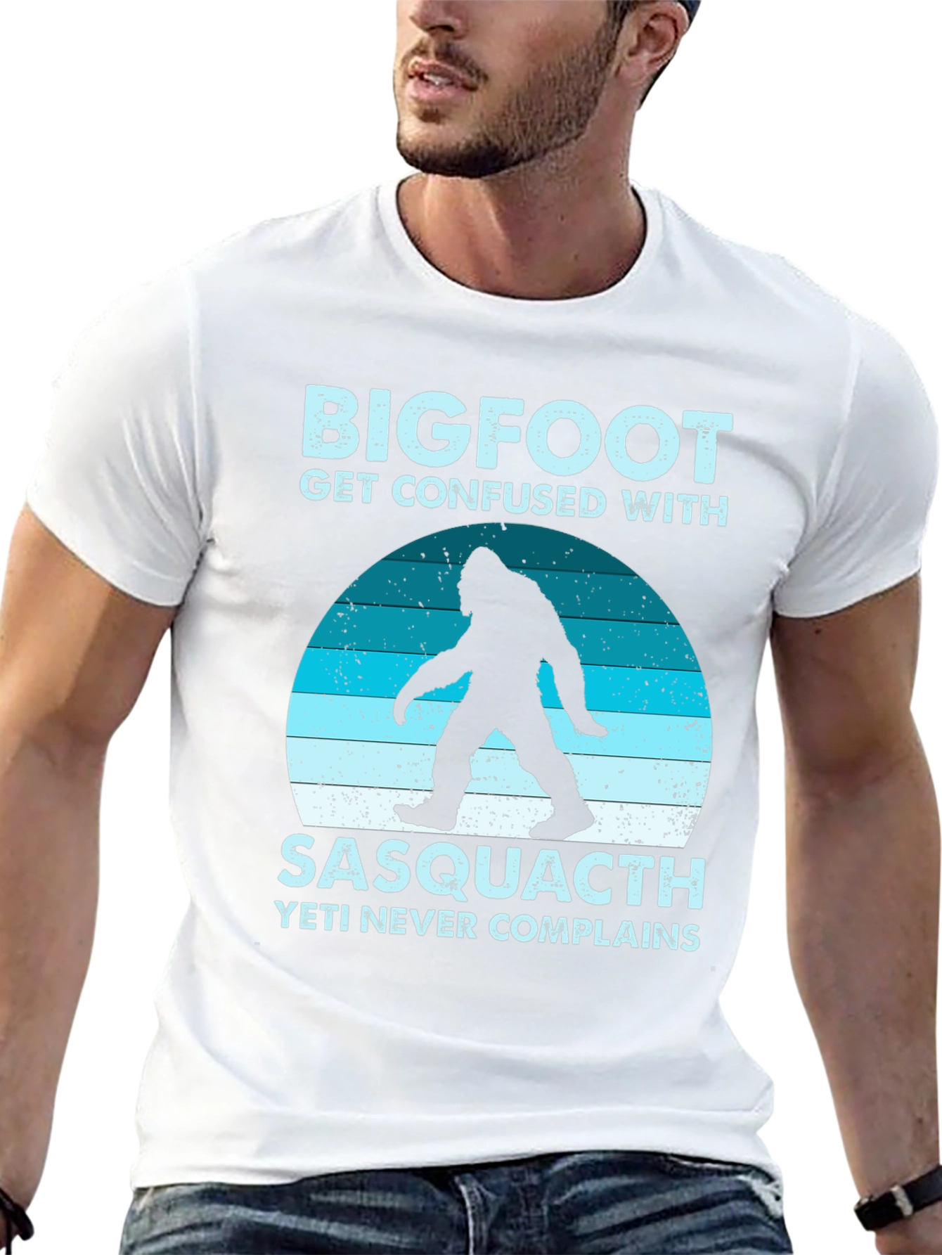 Black Bigfoot Sasquatch T-Shirt - Yeti Never Complains view 13