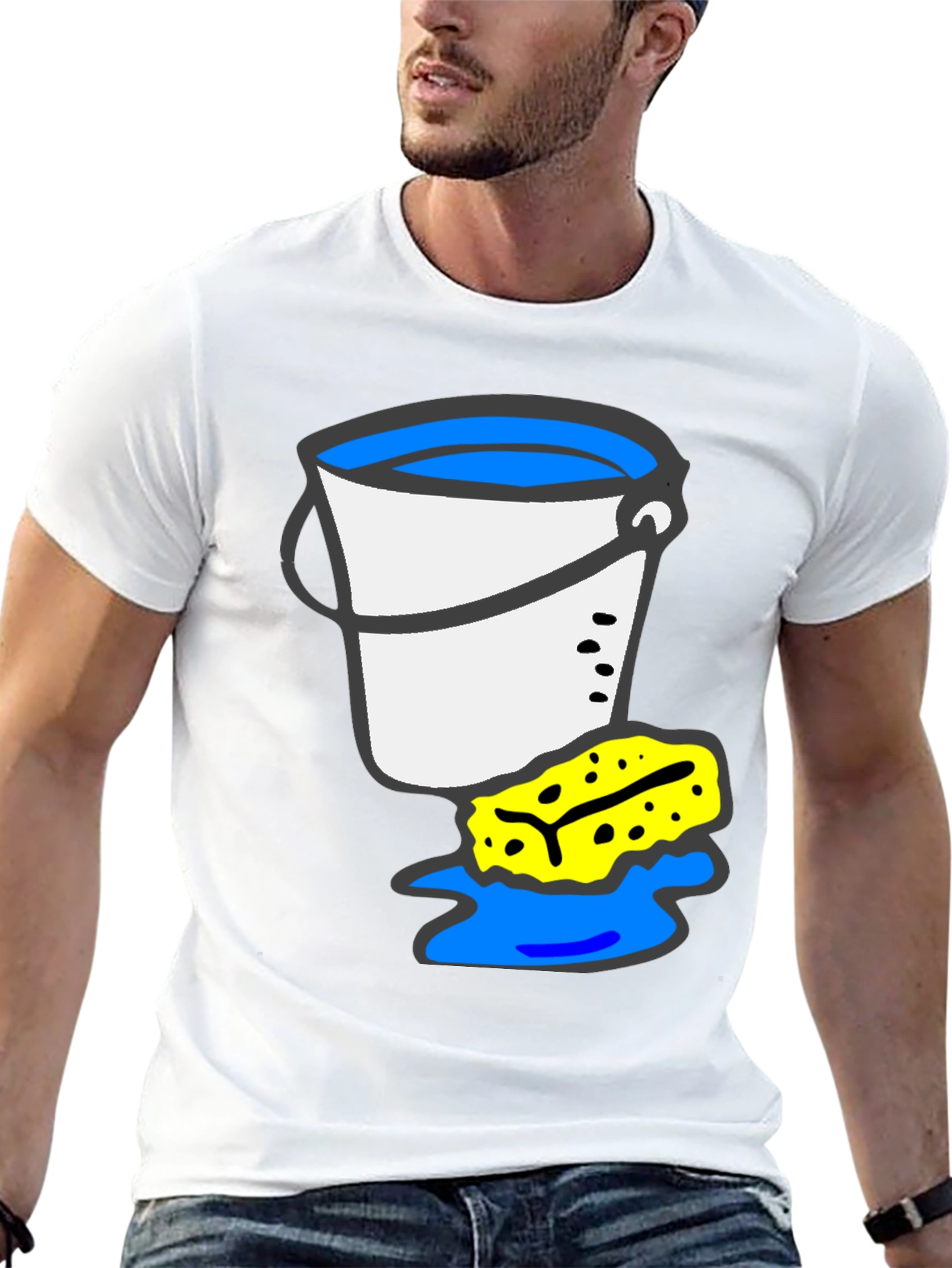 Black Bucket and Sponge Graphic Tee - Cleaning Crew Shirt view 13