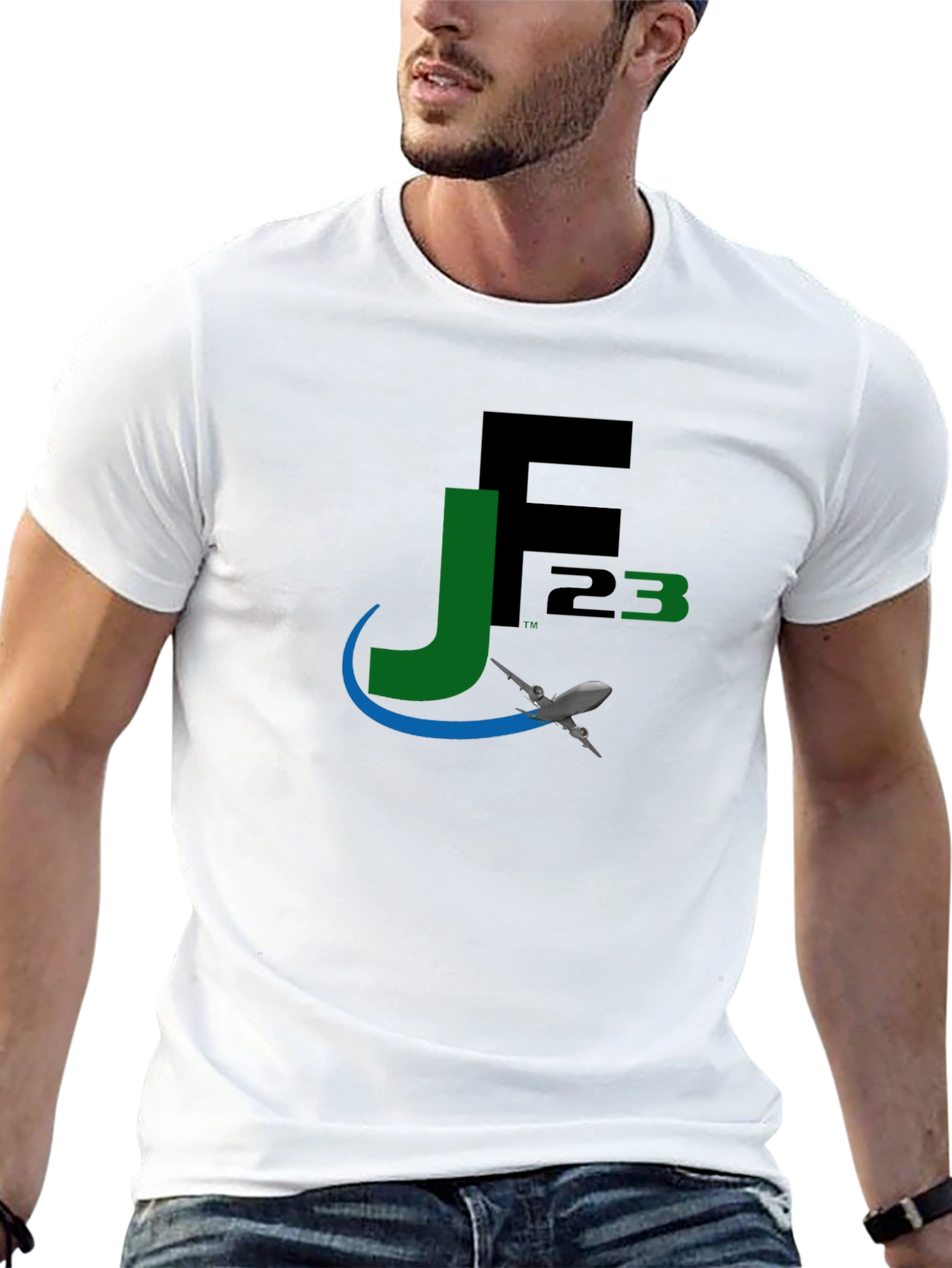 Black JF23 Jetsetter Black T-Shirt | Modern Aviation Apparel view 13
