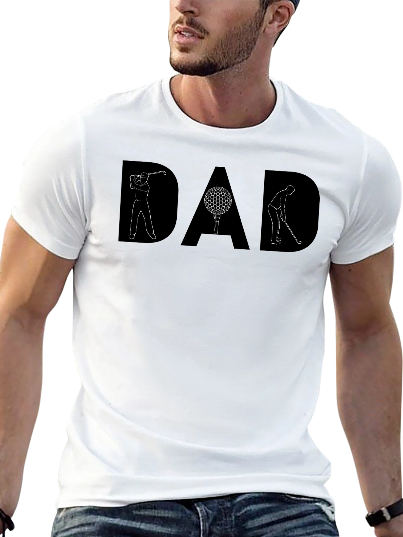 Black DAD Golf T-Shirt - Perfect Gift for Golfing Dads! view 13