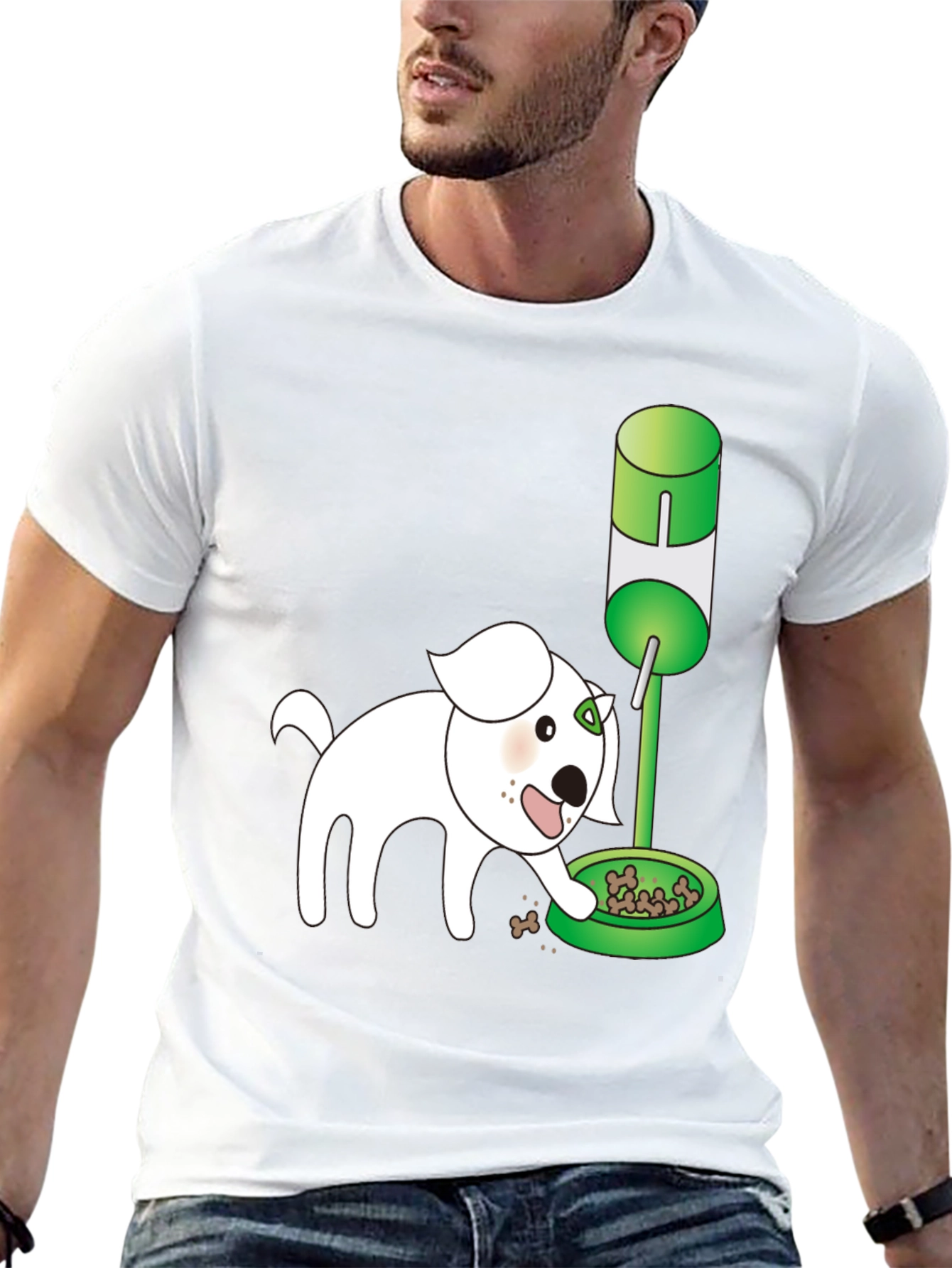 Black Dog Cartoon Graphic T-Shirt view 13