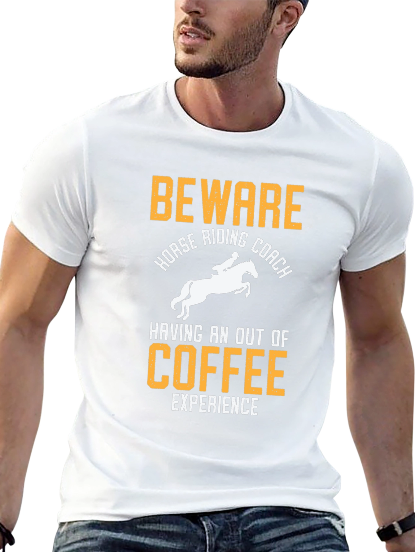 Black Beware Horse Riding Coach T-Shirt view 13