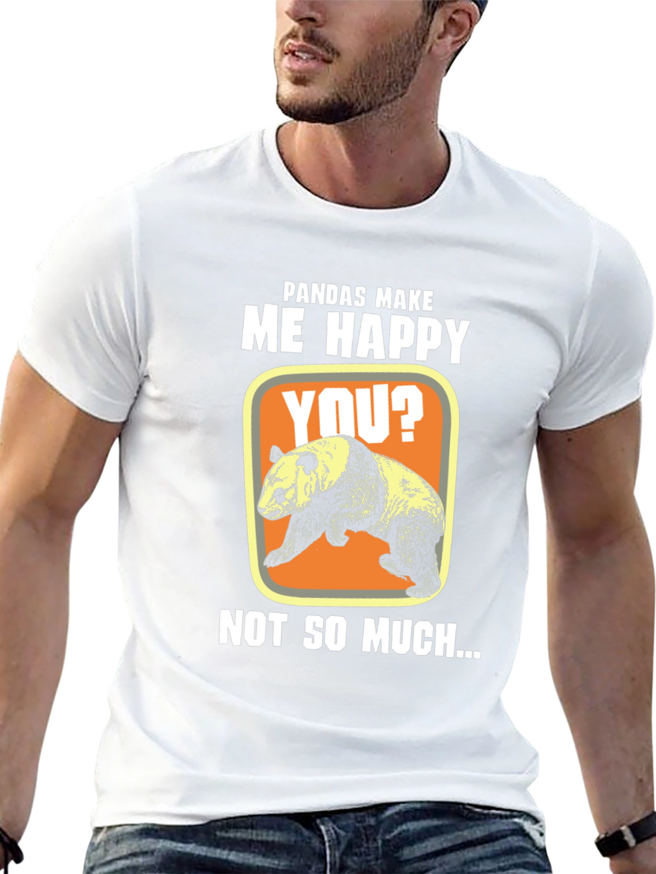 Black Pandas Make Me Happy T-Shirt, Funny Panda Tee view 13