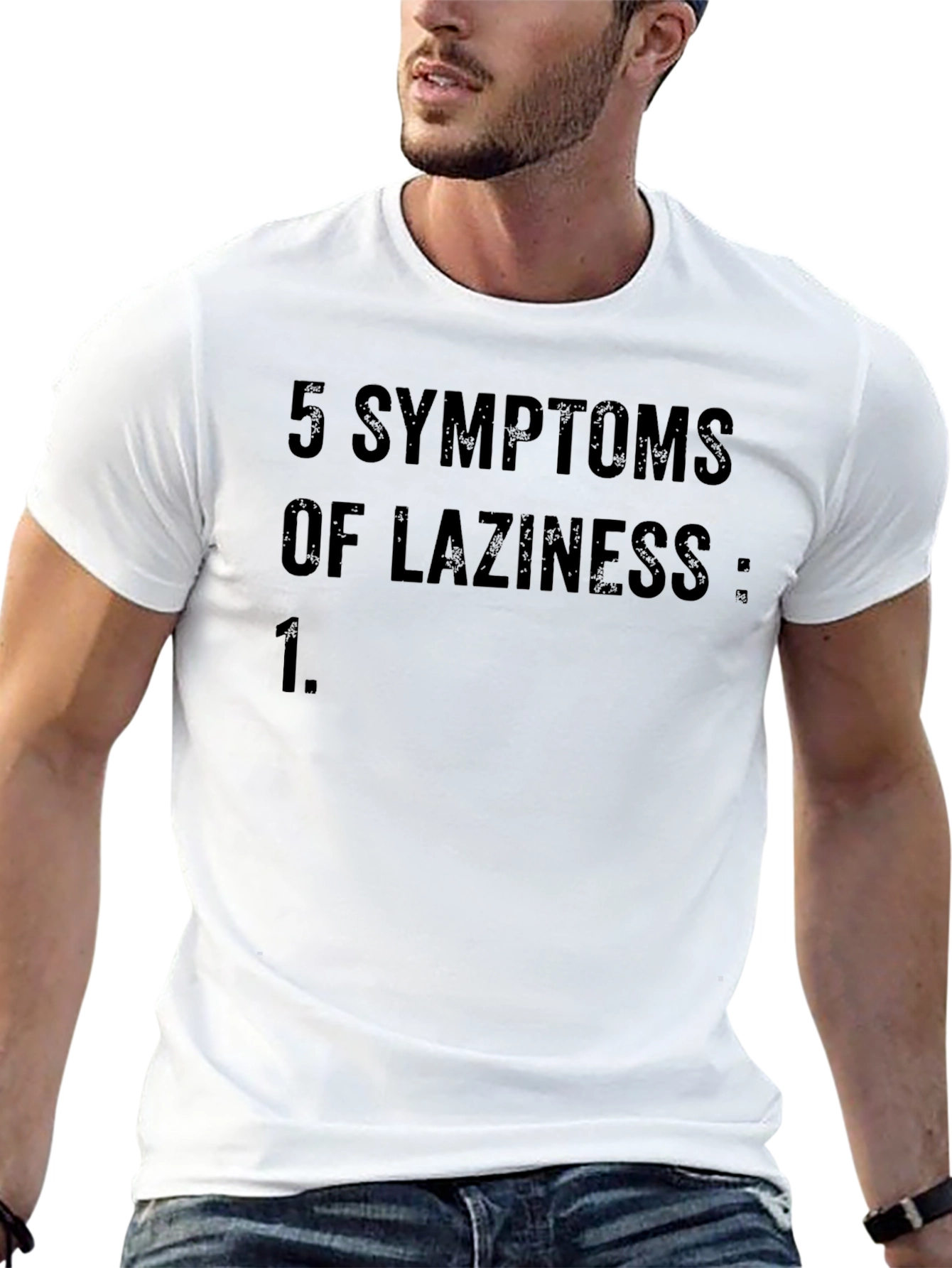 Black 5 Symptoms of Laziness T-Shirt view 13