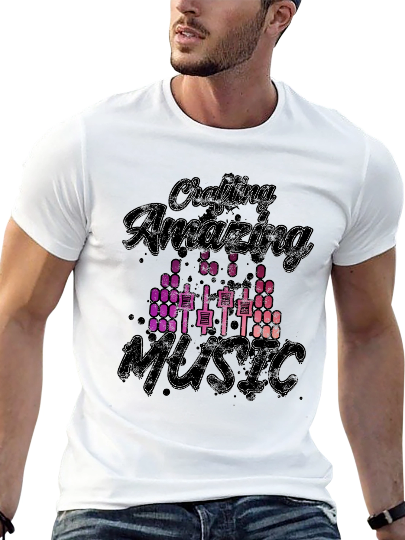 Black Crafting Amazing Music Graphic T-Shirt view 13