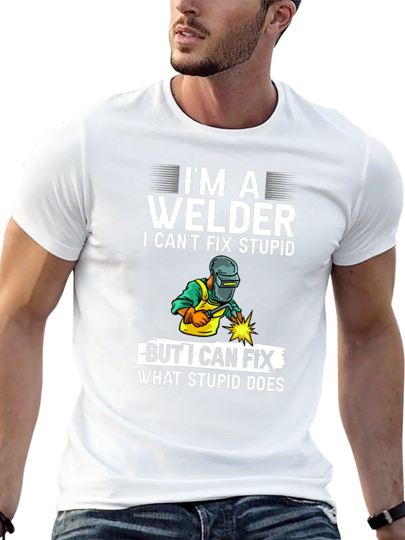 Black I'm A Welder Funny T-Shirt view 13