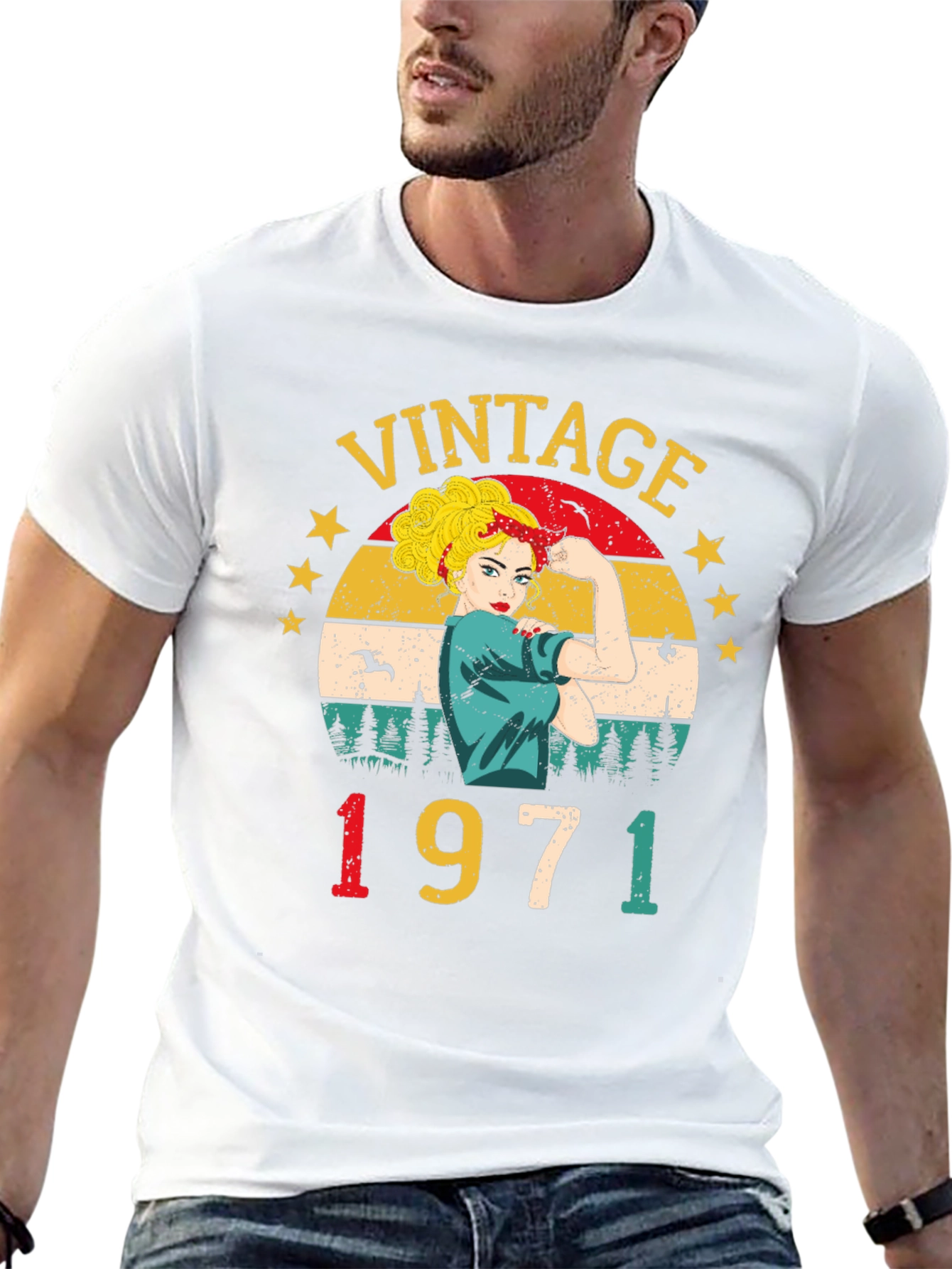 Black Vintage 1971 Rosie the Riveter Graphic T-Shirt view 13