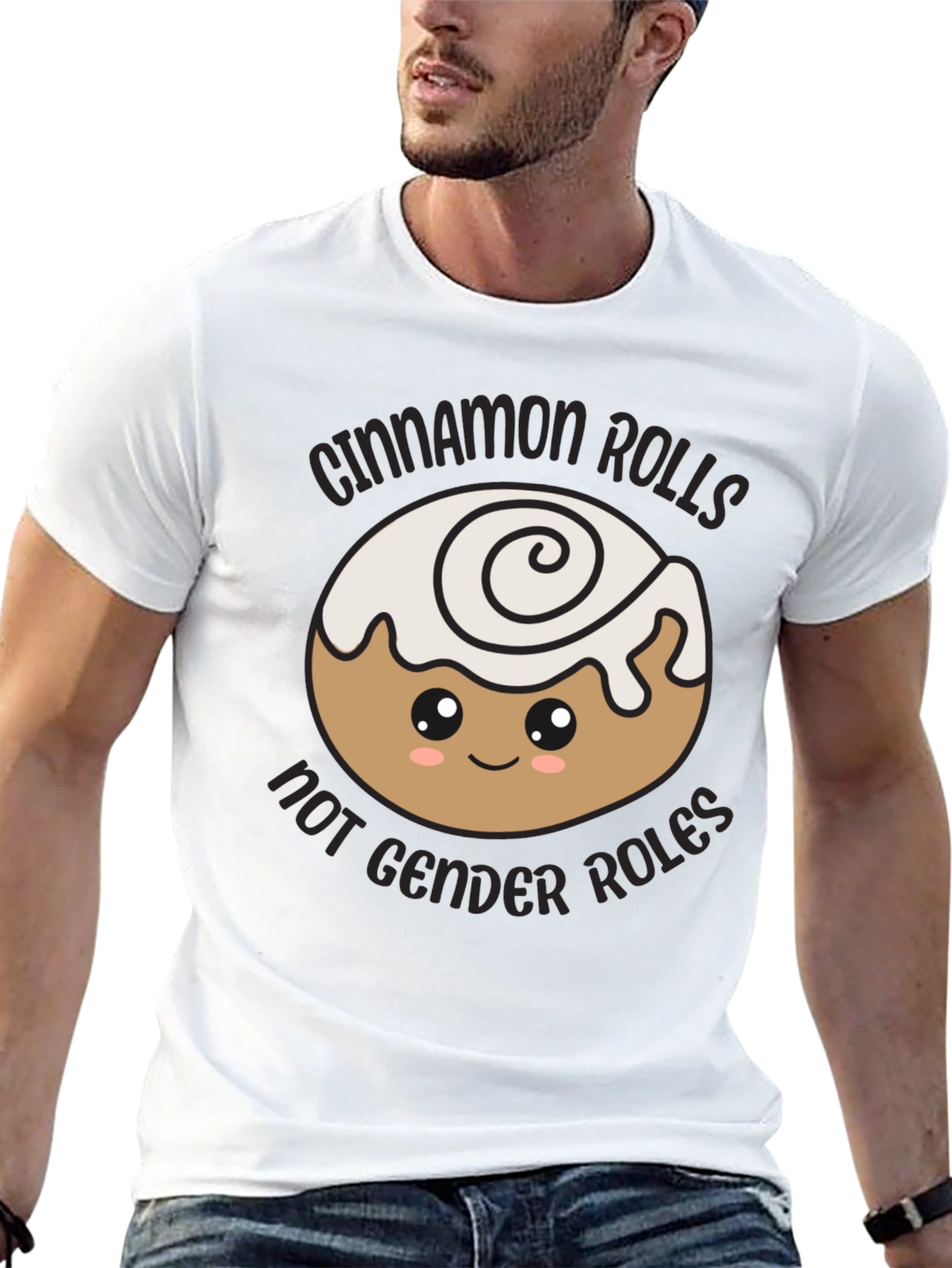 Black Cinnamon Rolls Not Gender Roles T-Shirt view 13