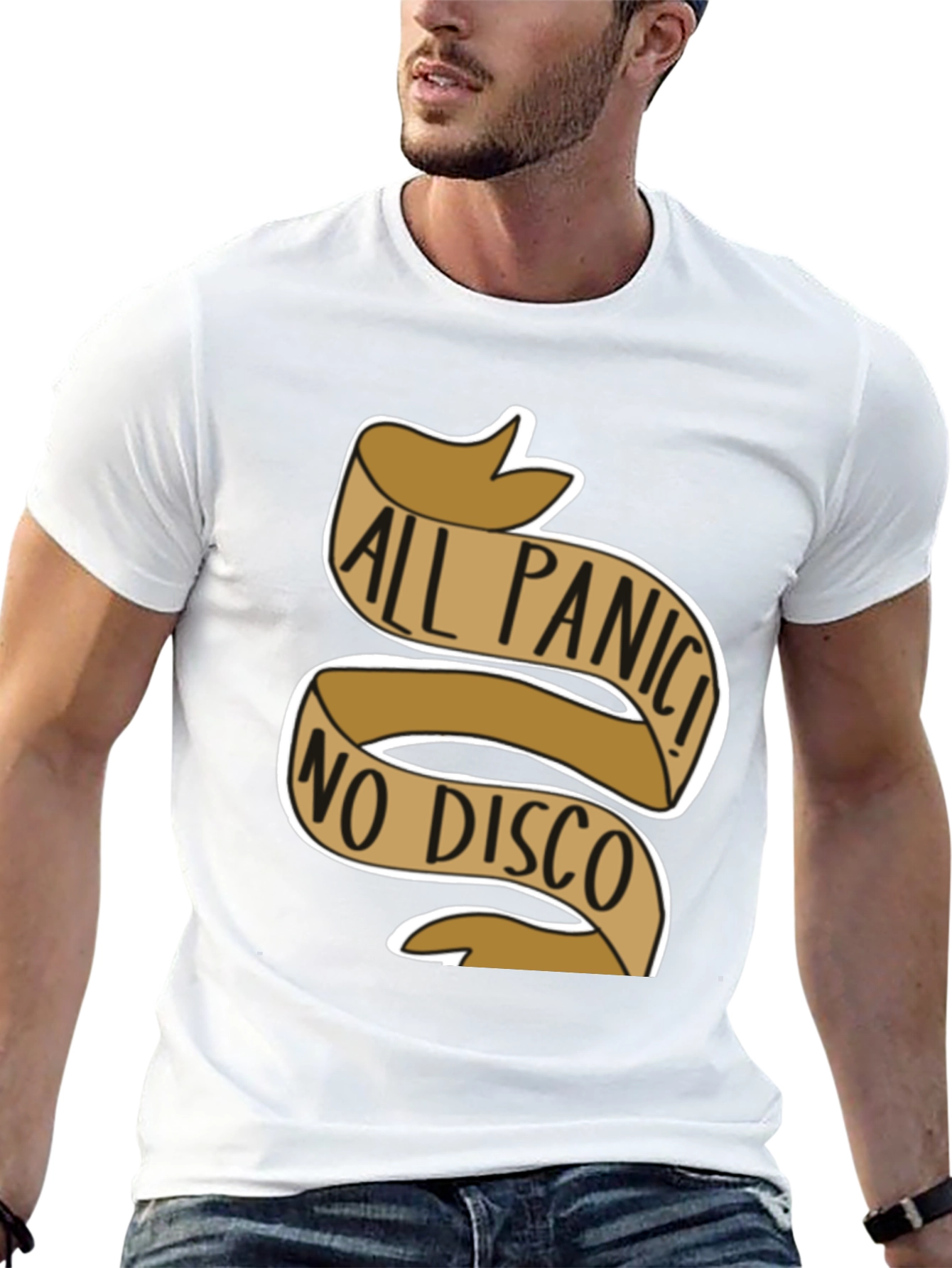 Black All Panic No Disco Graphic T-Shirt view 13