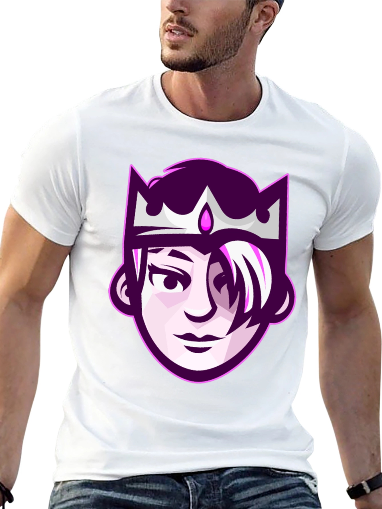 Black Queen Cartoon Graphic Tee - Black Unisex T-Shirt view 13