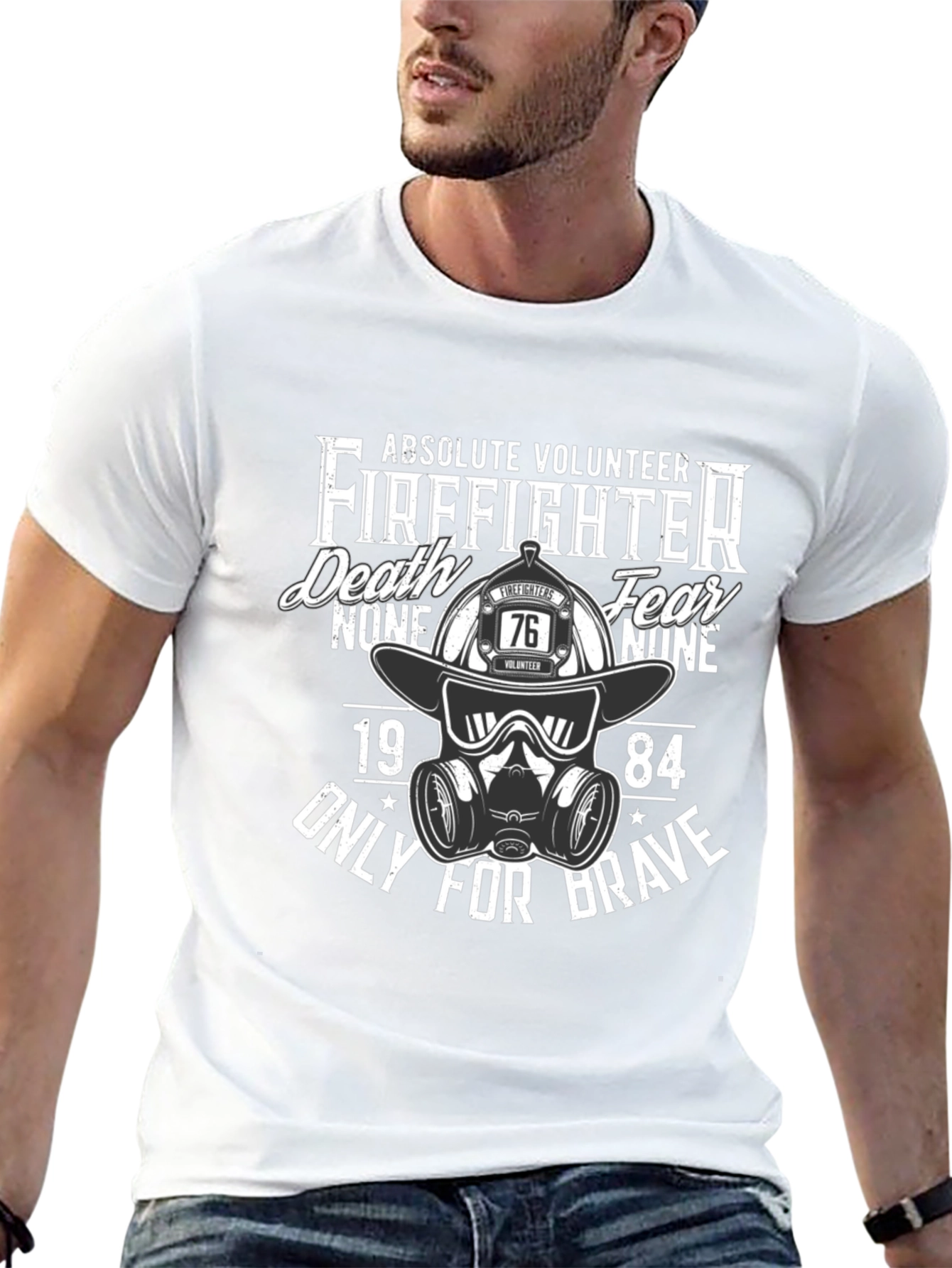 Black Firefighter Volunteer Graphic Tee view 13